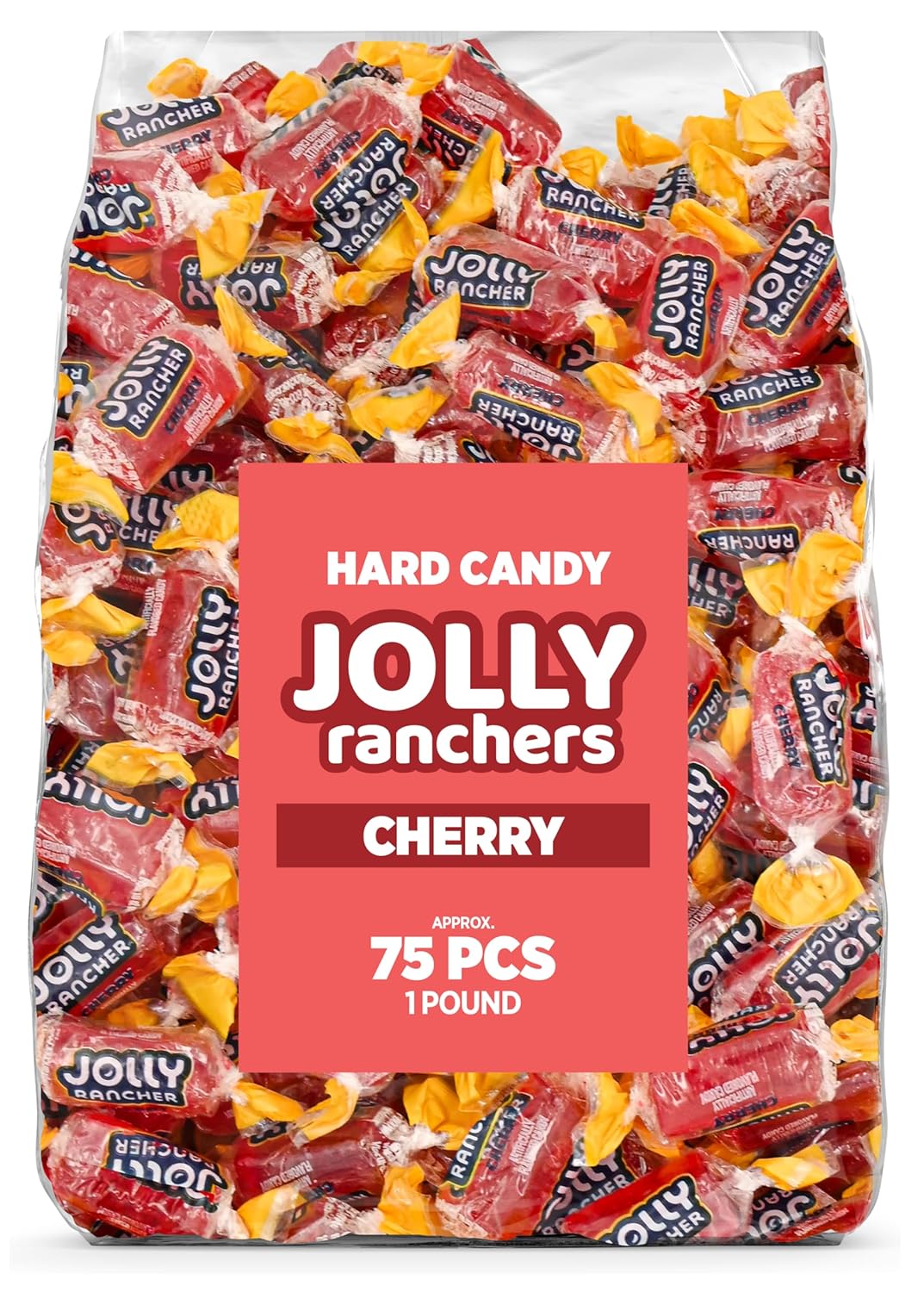 Cherry Jolly Ranchers Hard Candy β Original Flavor β 1 LB Bulk Bag (Approx. 75 Pieces) β Individually Wrapped Tart & Sweet Treats for Baby Showers, Back to School, Birthdays & Gift Bags