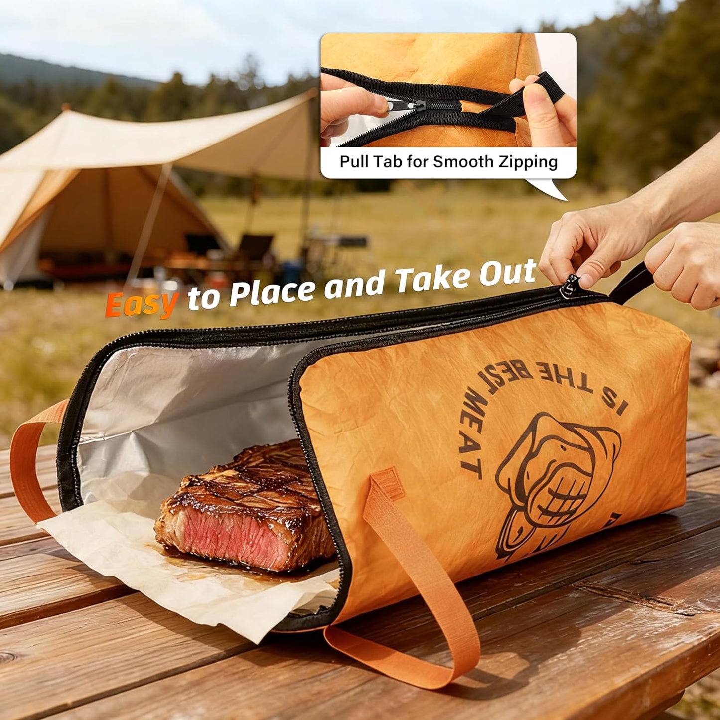 Bonviee 21β BBQ Blanket for Resting Meat, Insulated Smoker Bag for Turkey, Brisket & Pork, Keeps Meat Juicy, Great Thanksgiving for Dad, Hunters & Men Who Have Everything (21in, 1PCS)
