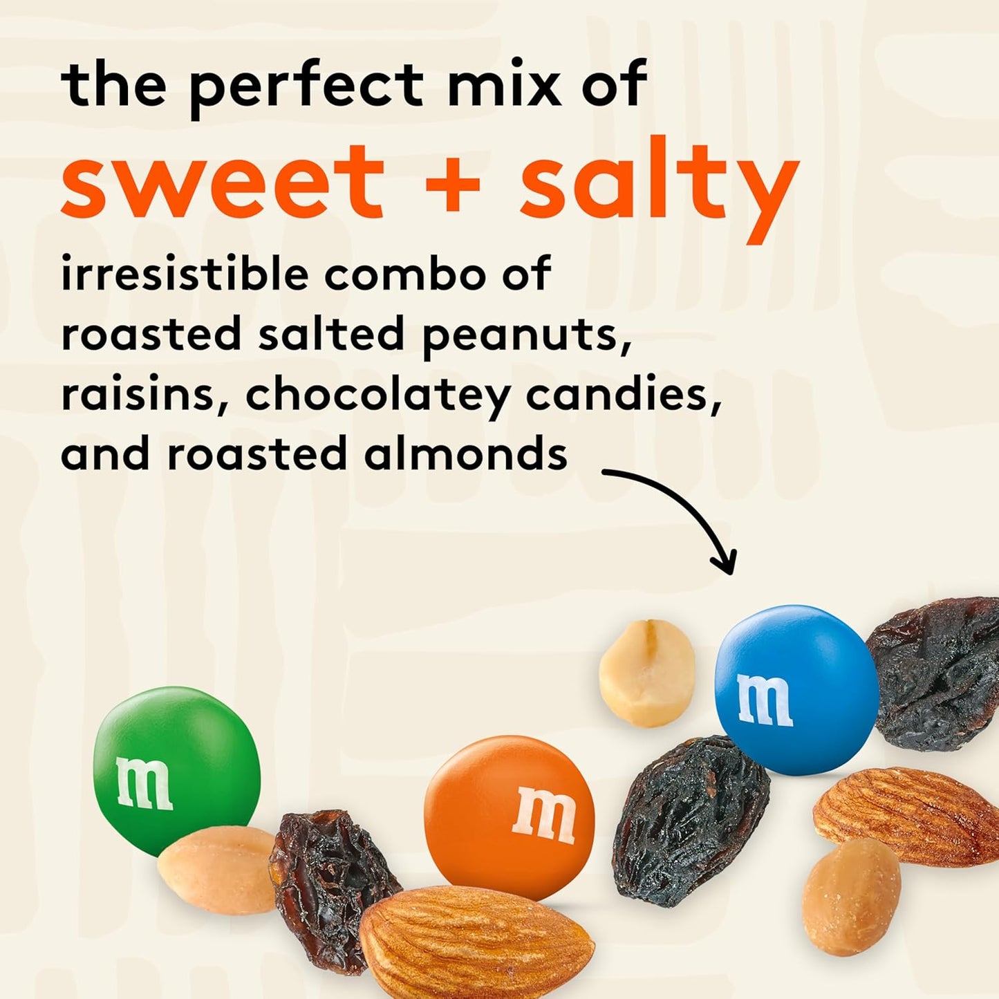 Snak Club Energizer Trail Mix with Roasted Salted Peanuts, Raisins, M&M’S Chocolate Candies, Roasted Almonds, Gluten-Free and Kosher Snack, 24 oz Resealable Bag
