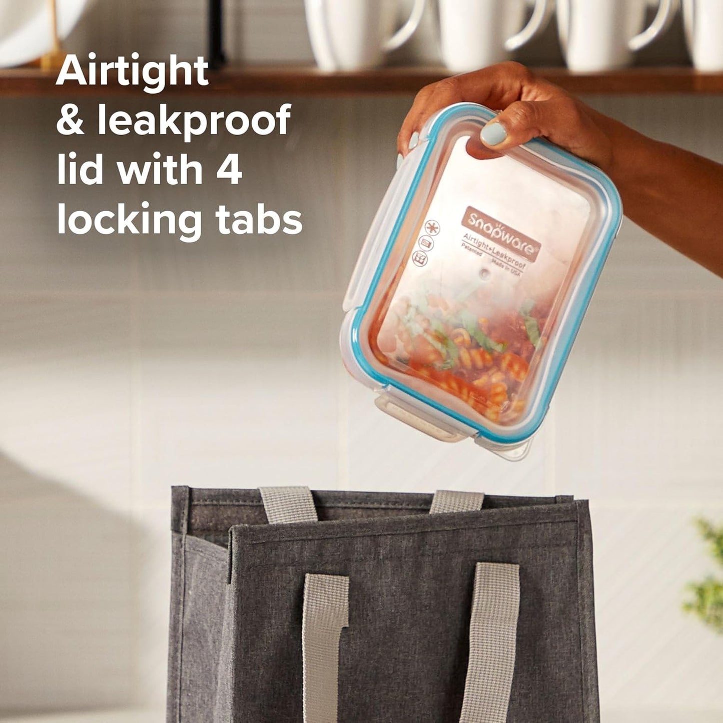 Snapware Total Solution 3-Pack (8.5-Cup) Plastic Food Storage Containers Set, Leakproof & Airtight Locking Lids Rectangular Tupperware, Non-Toxic BPA-Free Lids, Microwave Dishwasher Freezer Safe