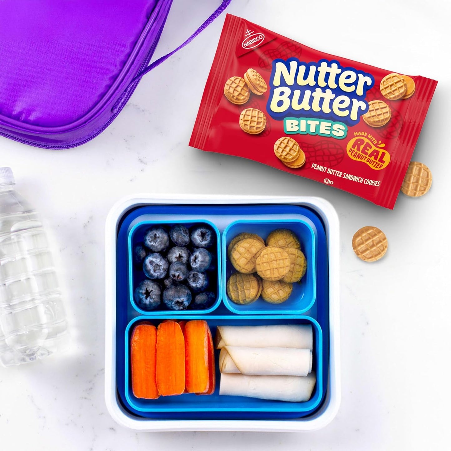 Nutter Butter Bites Peanut Butter Sandwich Cookies, 10 Snack Packs