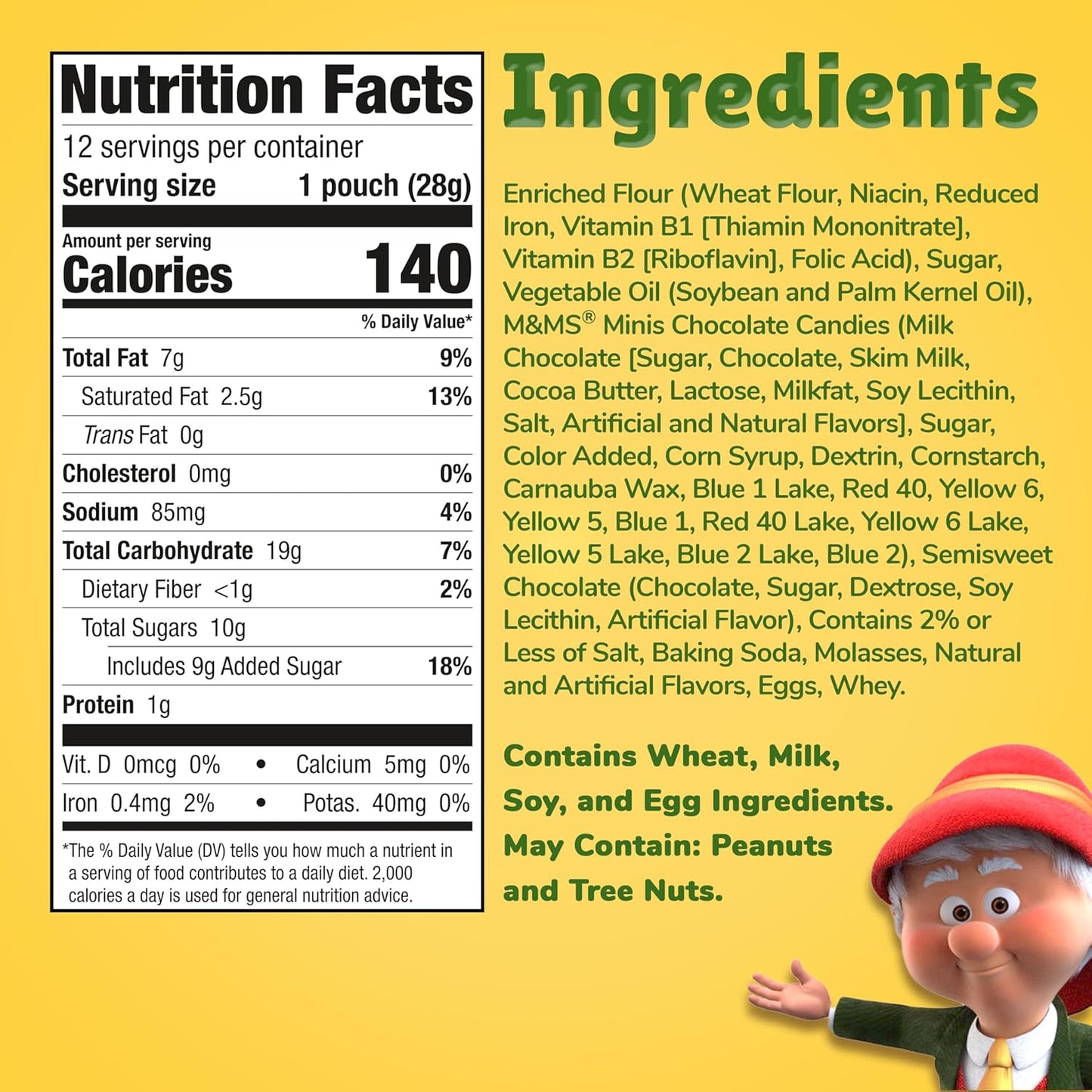 Keebler Chips Deluxe Minis Made with M&M’s, Chocolate Chip Cookies, 1 oz Pouches, 10 Count