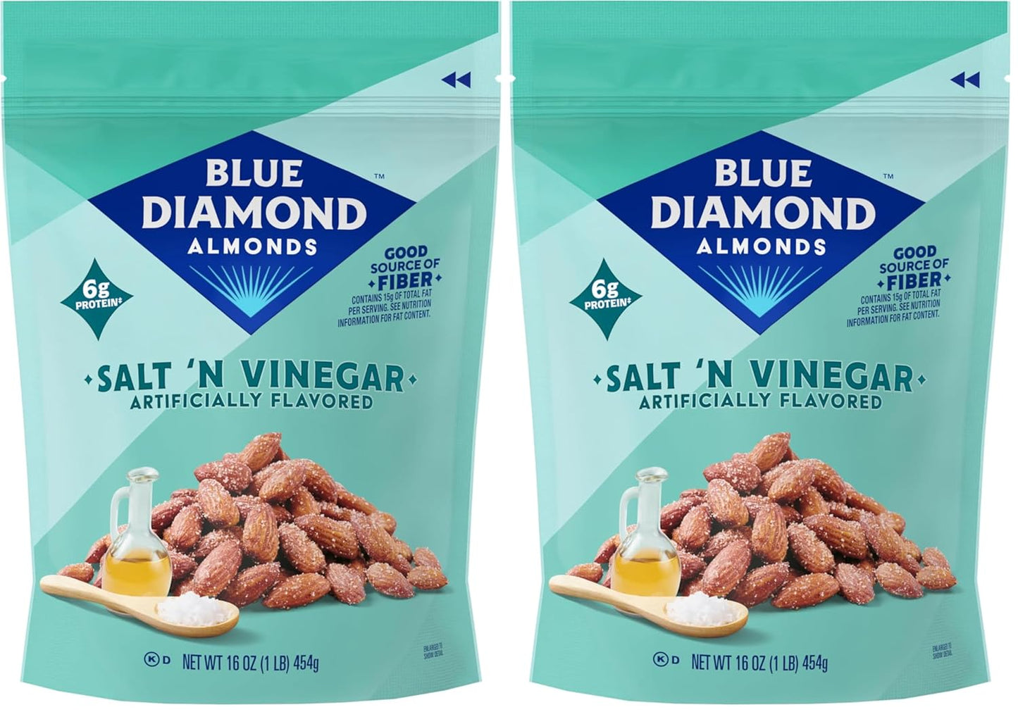 Blue Diamond Almonds Low Sodium Lightly Salted Snack Nuts, 16 Oz Resealable Bag (Pack of 1)