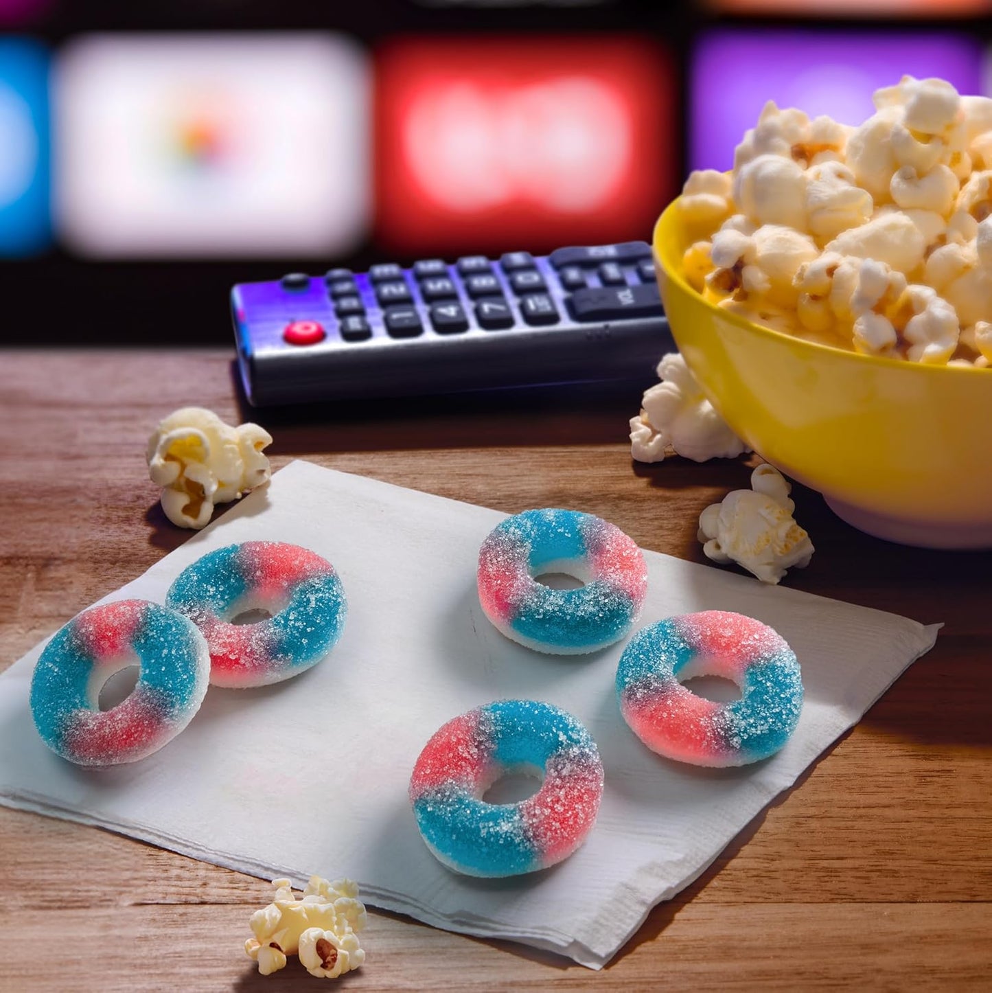 SweeTARTS Halos, Candy, Blue Punch and Strawberries and Cream, Tart and Chewy, Soft and Fluffy, 11 oz