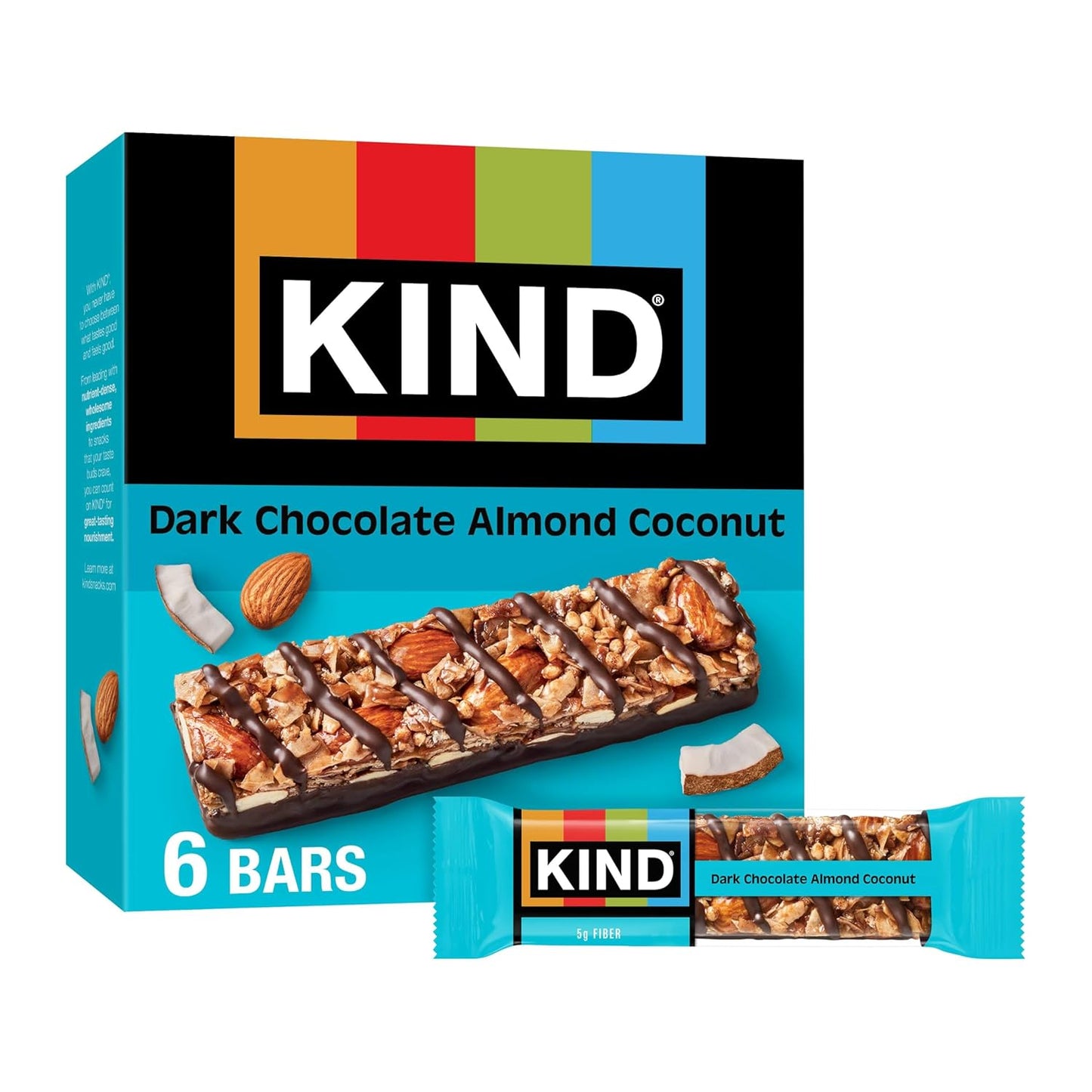 KIND Healthy Snacks Bars, Dark Chocolate Nuts & Sea Salt, Gluten Free, Low Sugar, High Fiber Snacks, 6g Protein, 6 Count