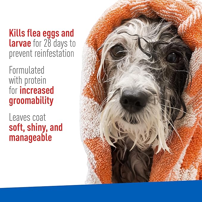 Plus Flea & Tick Shampoo with Precor for Cats, Kittens, Dogs & Puppies Over 12 Weeks Of Age Sensitive Skin Flea Treatment | Kills Adult Fleas, Flea Eggs, Ticks, and Lice| 12 Ounces