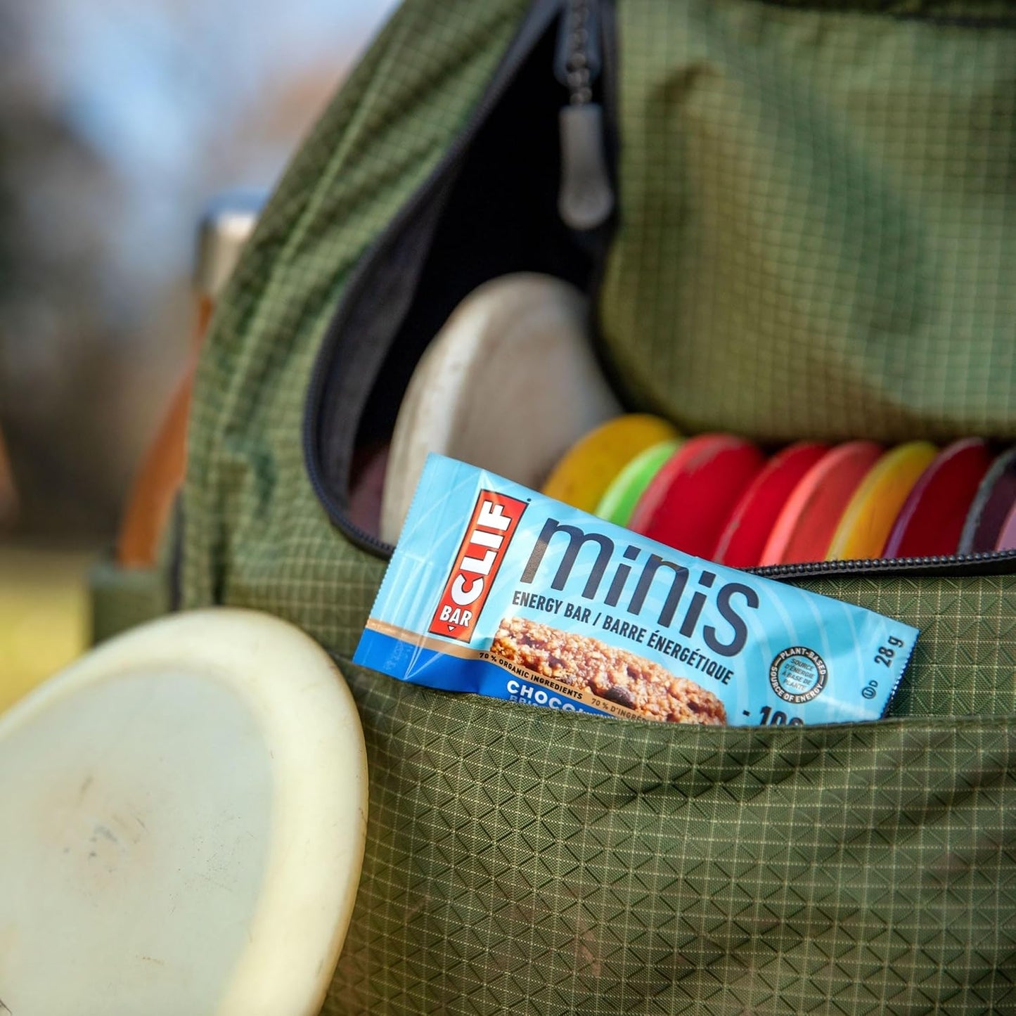 clif bar minis crunchy peanut butter 5g protein non-gmo plant based snack size 20 pack