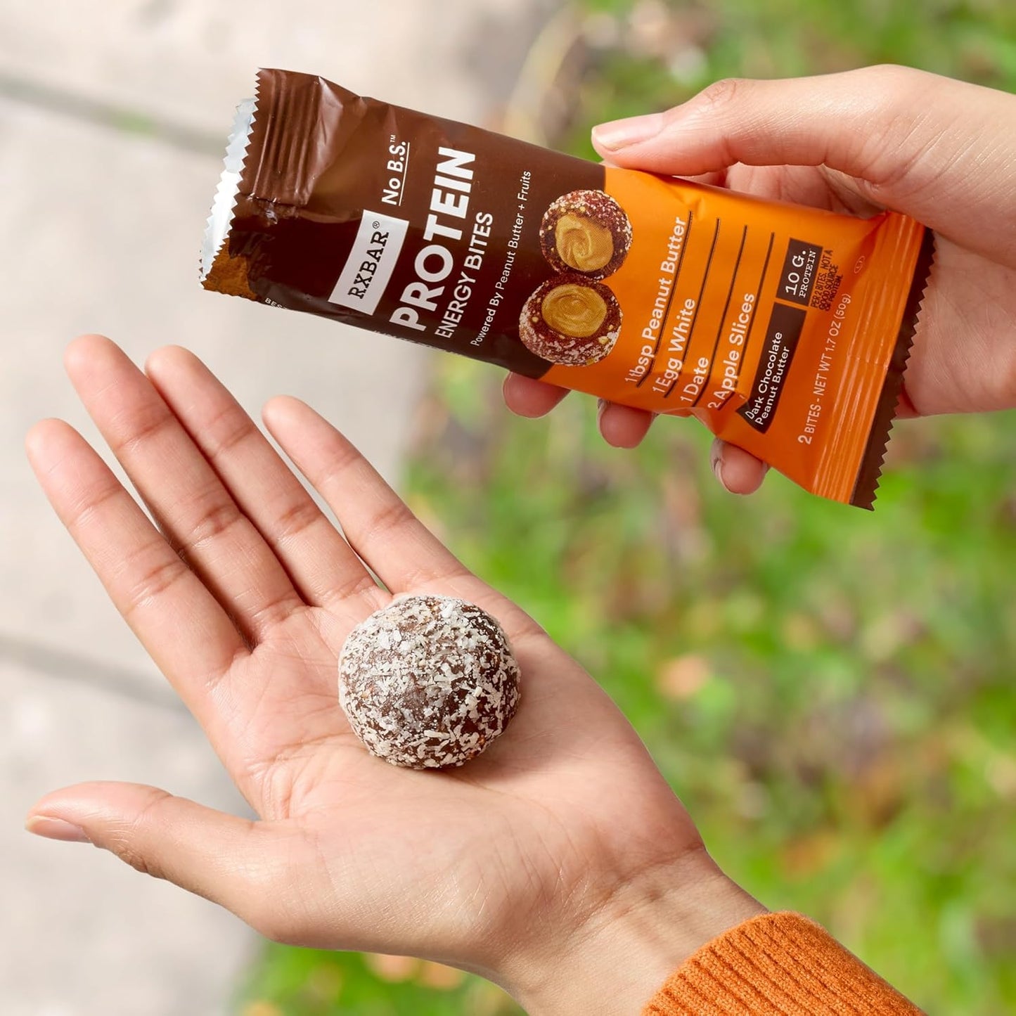 RXBAR Protein Energy Bites, Gluten Free Protein Balls, Dark Chocolate Peanut Butter, 21.1oz Box (24 Bites)
