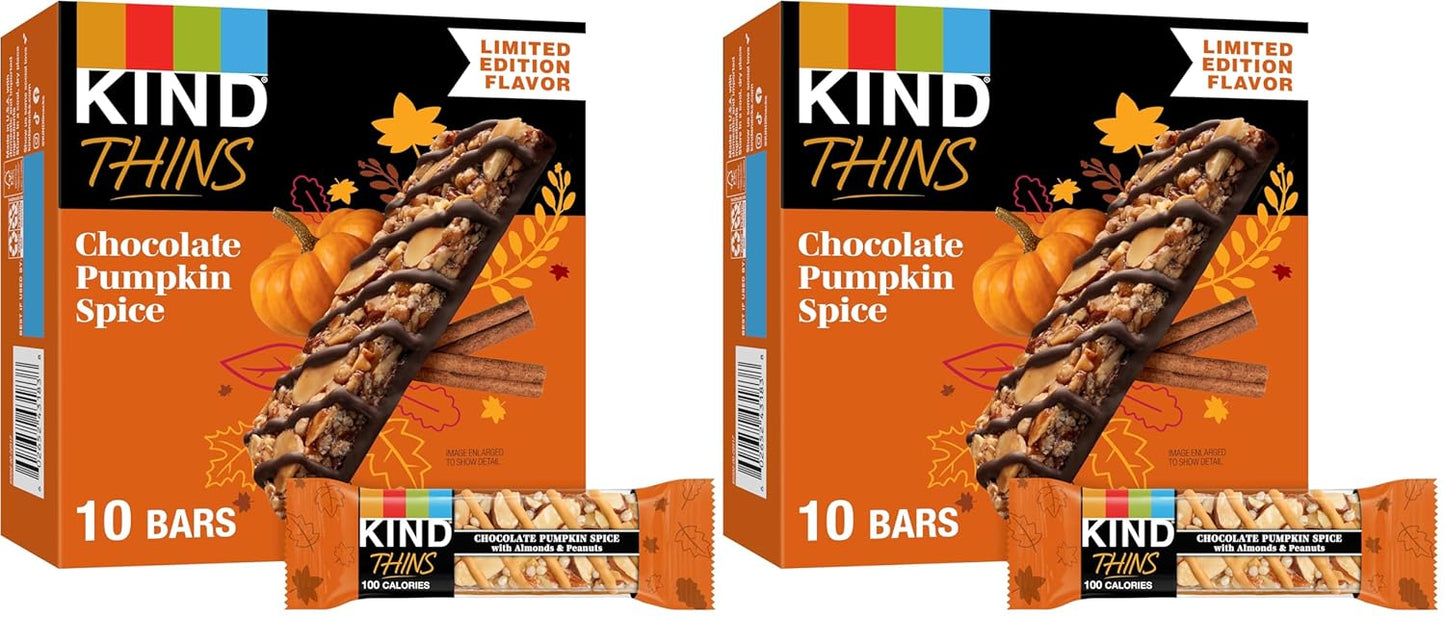 KIND Thins Snack Bars, Dark Chocolate Nuts & Sea Salt, Gluten Free, Low Calorie, Healthy Snacks, 4g Sugar, 10 Count