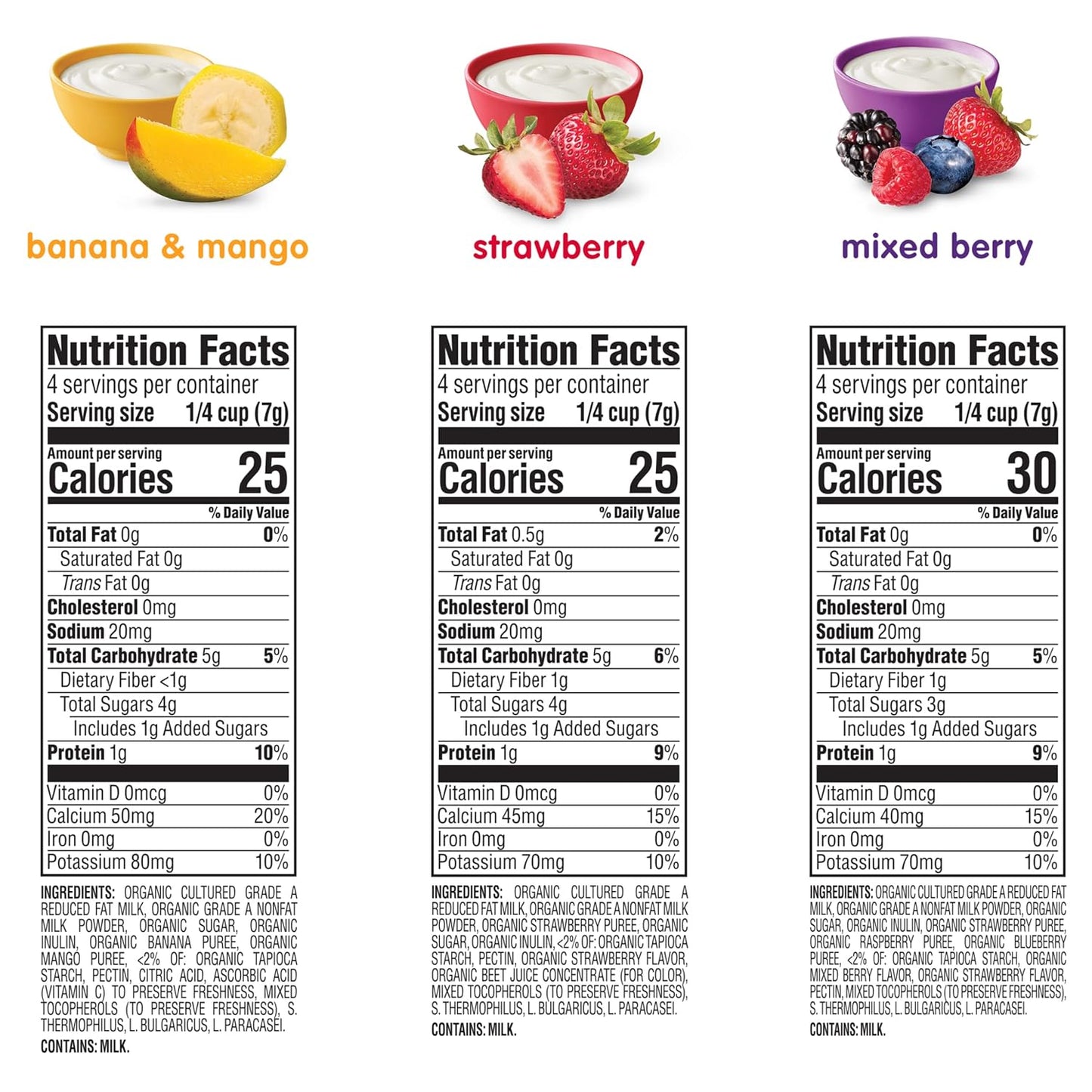 Happy Baby Organics 3 Flavor Yogis Freeze-Dried Yogurt & Fruit Snacks Variety Pack, 1 Ounce, 3 Count