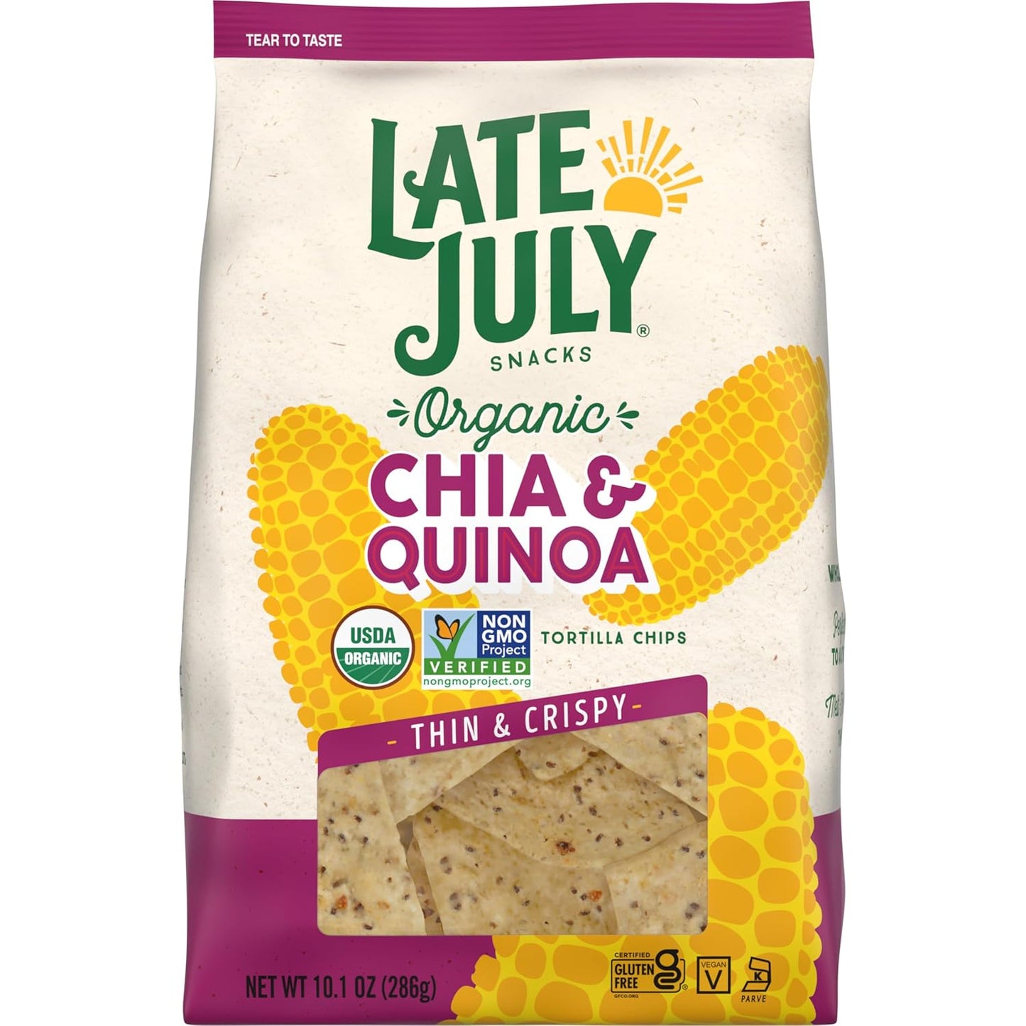 Late July Blue Corn Organic Tortilla Chips, 10.1 Oz Bag