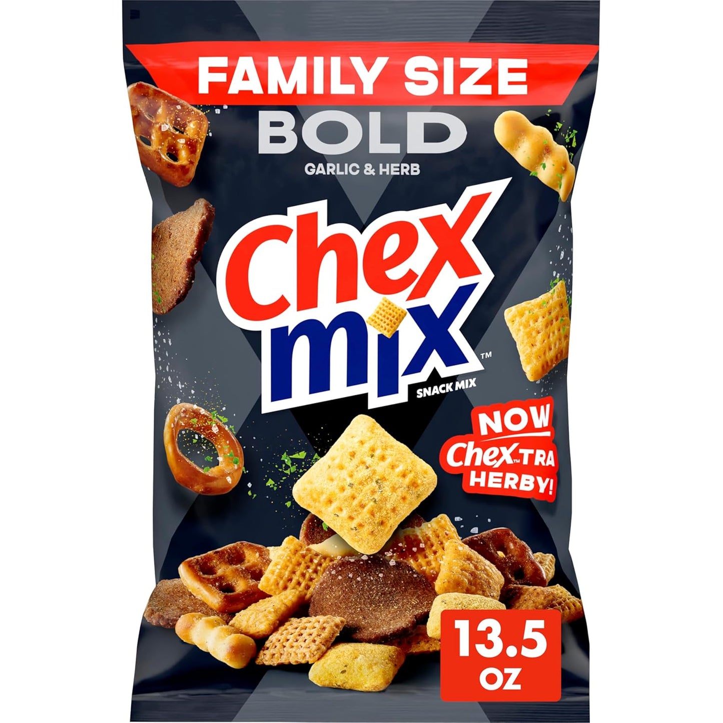 Chex Mix Bold Garlic and Herb Snack Mix, Snacks, 8 oz
