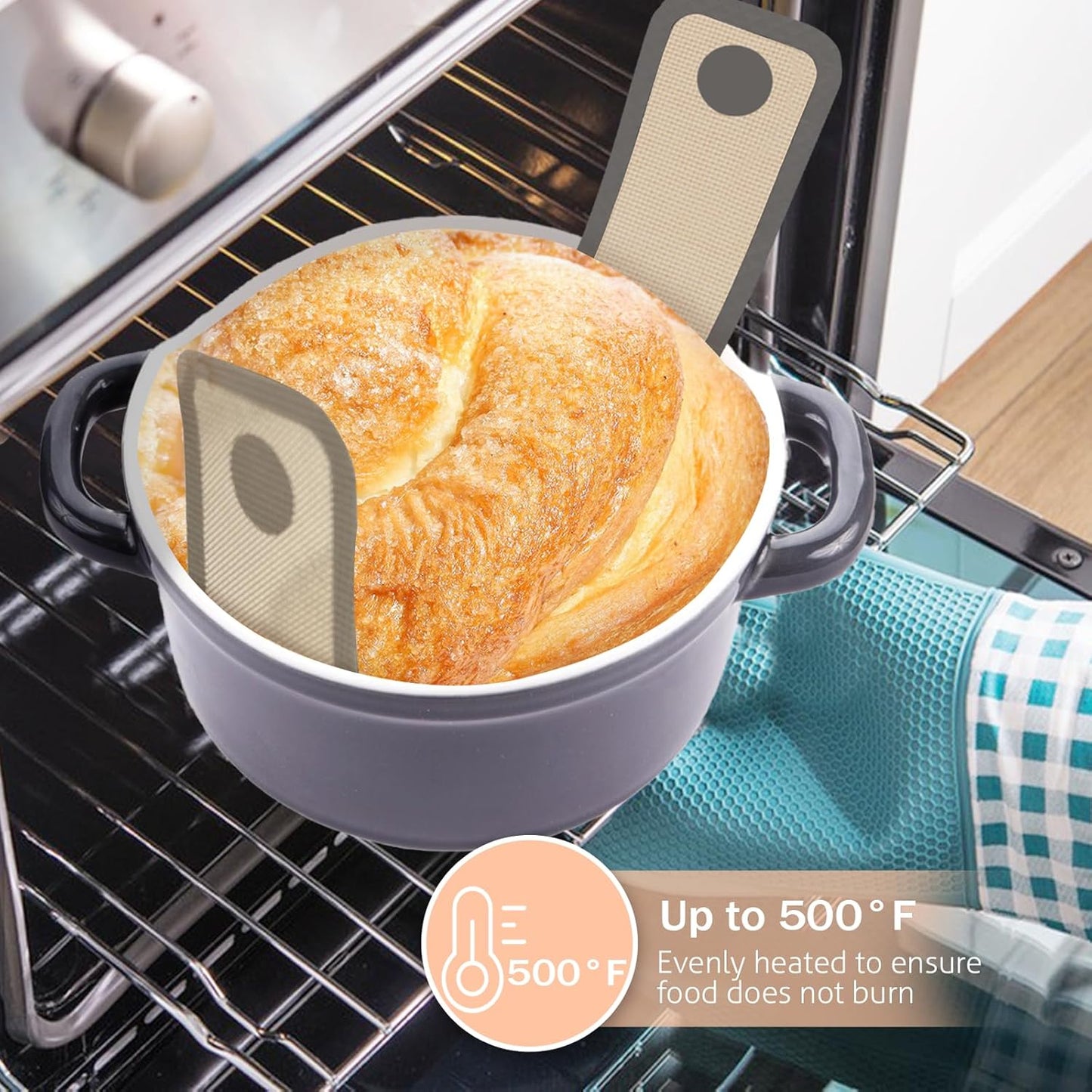 Koolstuffs Silicone Bread Sling for Dutch Oven, 2 PCS Non-Stick & Easy Clean Reusable Sourdough Mat, Sourdough Bread Baking Supplies, Tools & Accessories