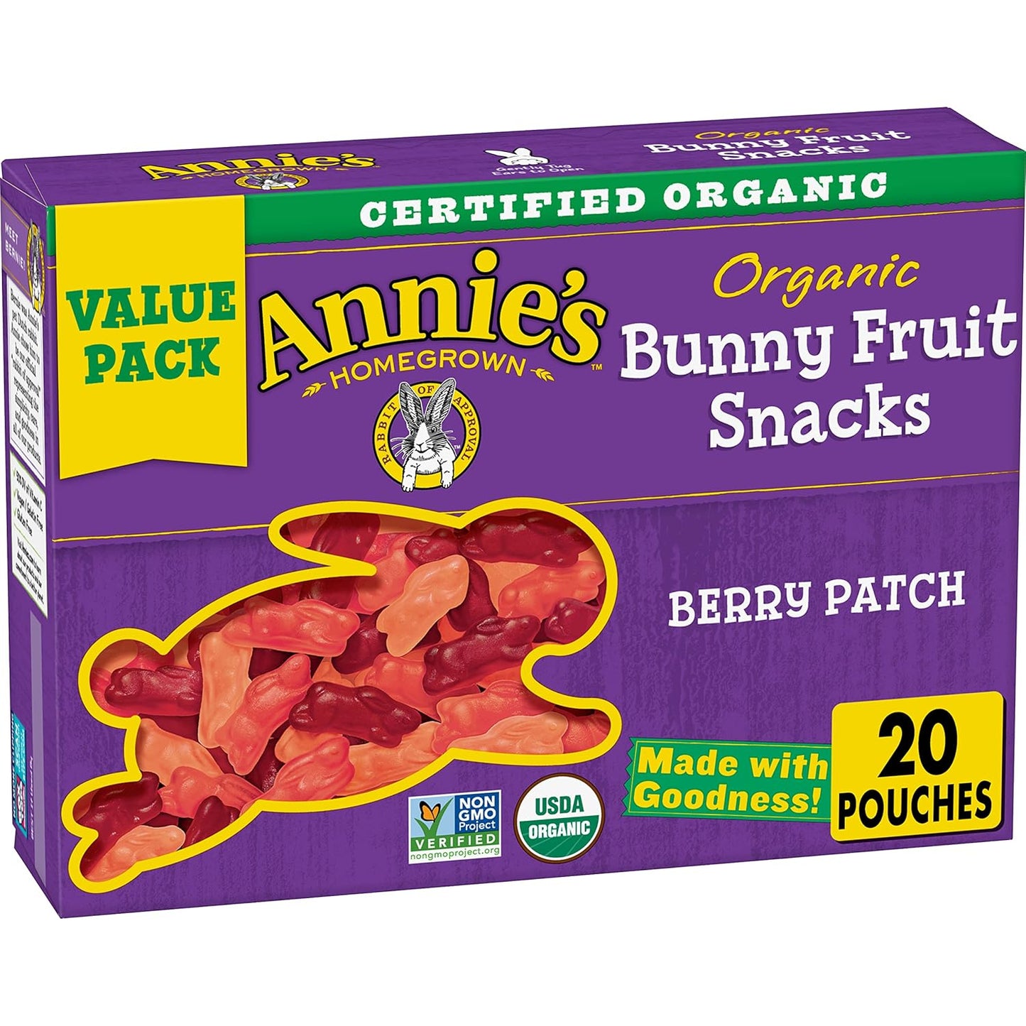 Annie's Organic Bunny Fruit Snacks, Variety Pack, Gluten Free Snack, 22 ct, 15.4 oz