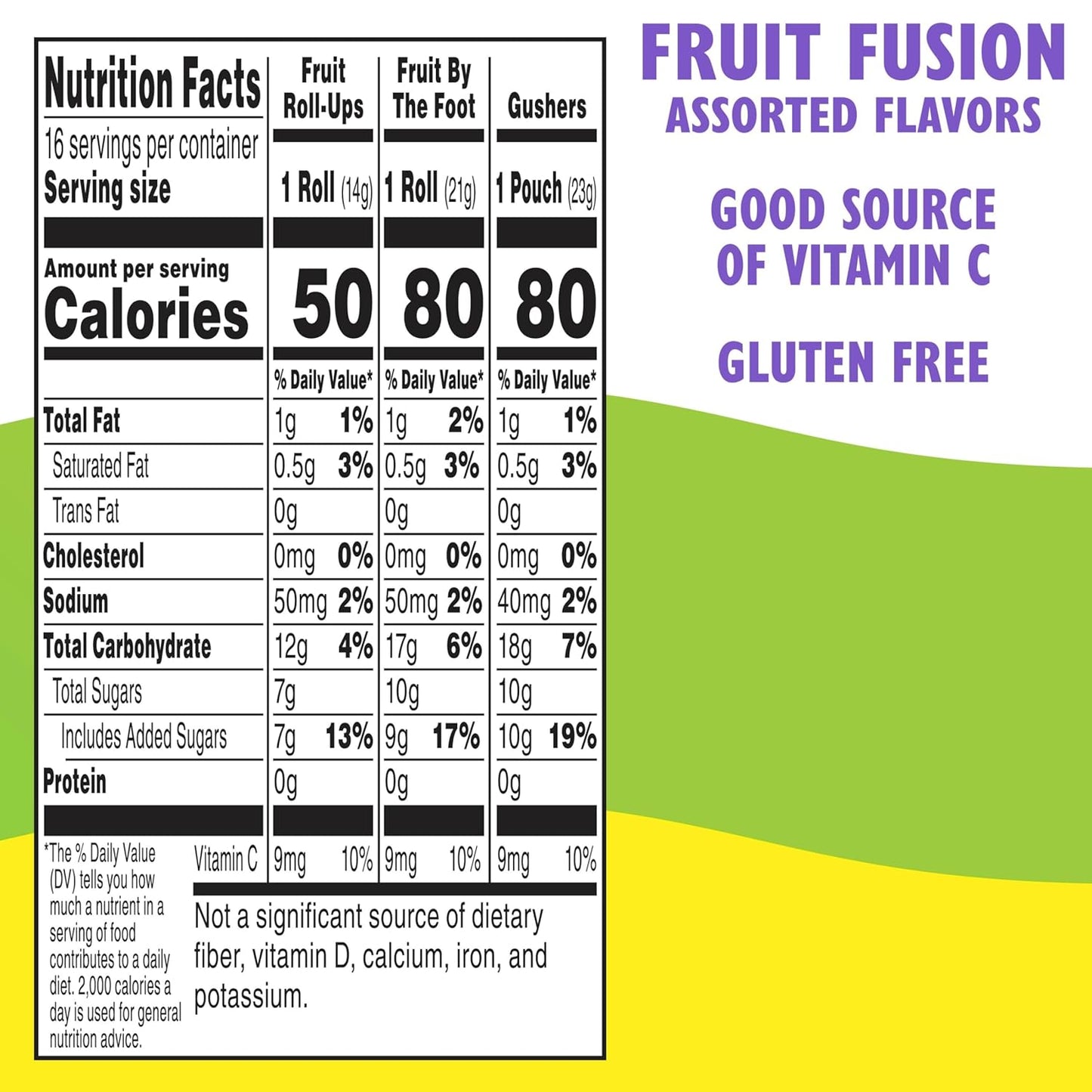 Fruit Roll-Ups, Fruit by the Foot and Gushers Fruit Flavored Snacks Variety Pack, Gluten Free, 16 Pouches, 10.2 oz