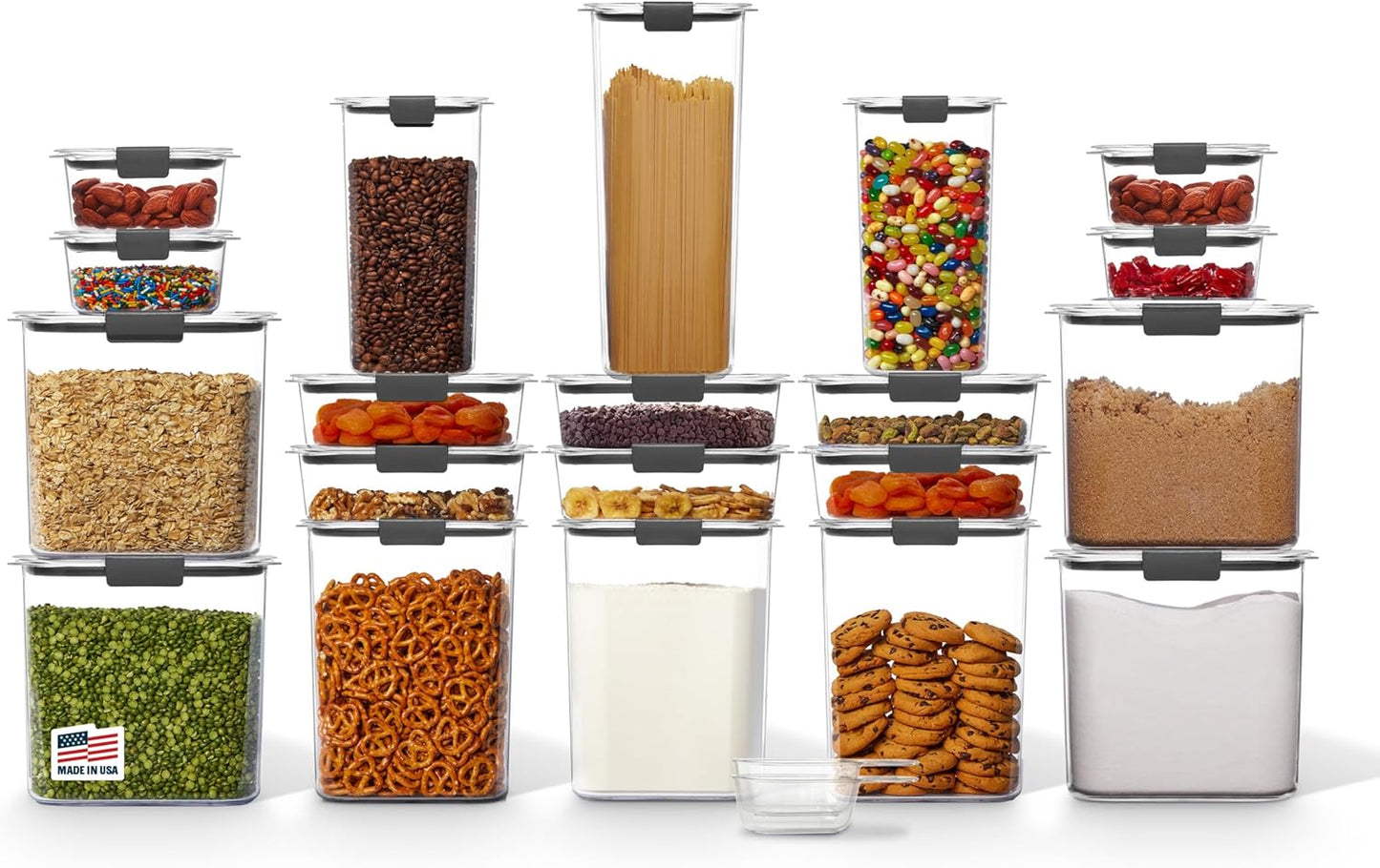 Rubbermaid Brilliance Pantry 10 Piece Set, Clear and Airtight Food and Pantry Storage Containers
