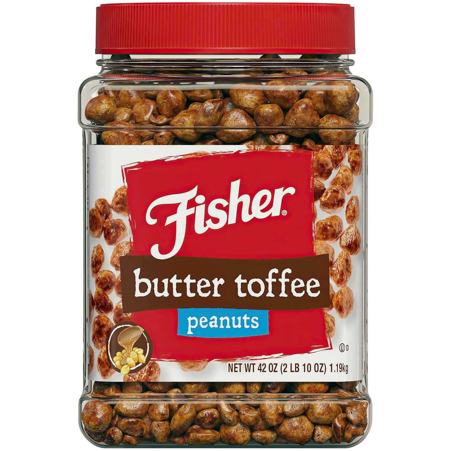 Fisher Snack Butter Toffee Peanuts, 42 Ounces (Pack of 1), No Artificial Colors or Flavors, 100% Recyclable