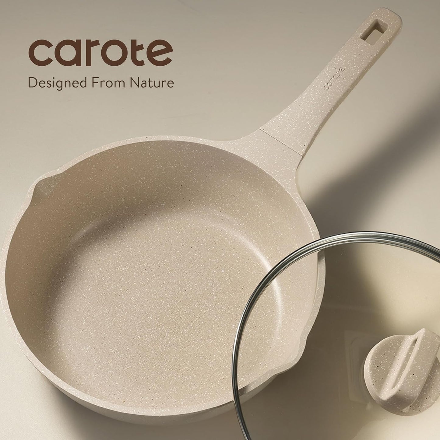 CAROTE 10Pcs Pots and Pans Set Nonstick, Induction Cookware Sets, NonStick Cooking Set, Kitchen Pots and Pans Set with Stay-Cool Handles, PFOA Free
