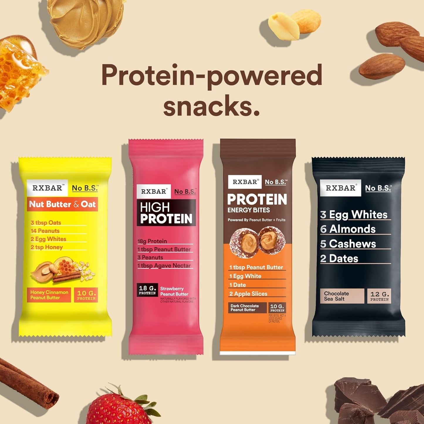 RXBAR Protein Energy Bites, Gluten Free Energy Snacks, Protein Snacks, Variety Pack (20 Bites)