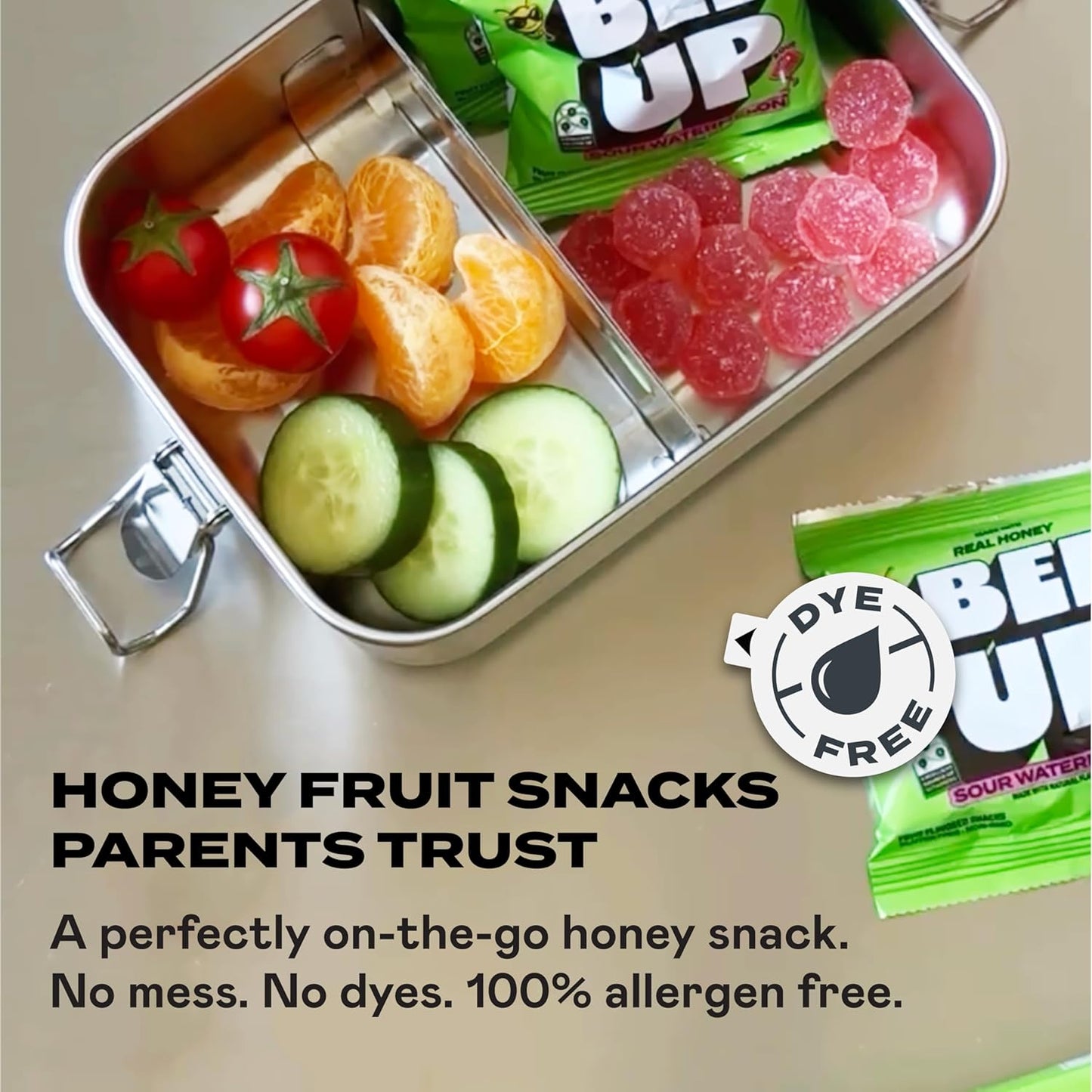 BEEUP Honey Fruit Snacks – With a Teaspoon of Honey in Every Pouch – Dye Free, No Corn Syrup – Individually Wrapped Fruit Snack Packs for School, Sports, Soccer – Very Berry (Pack of 10)
