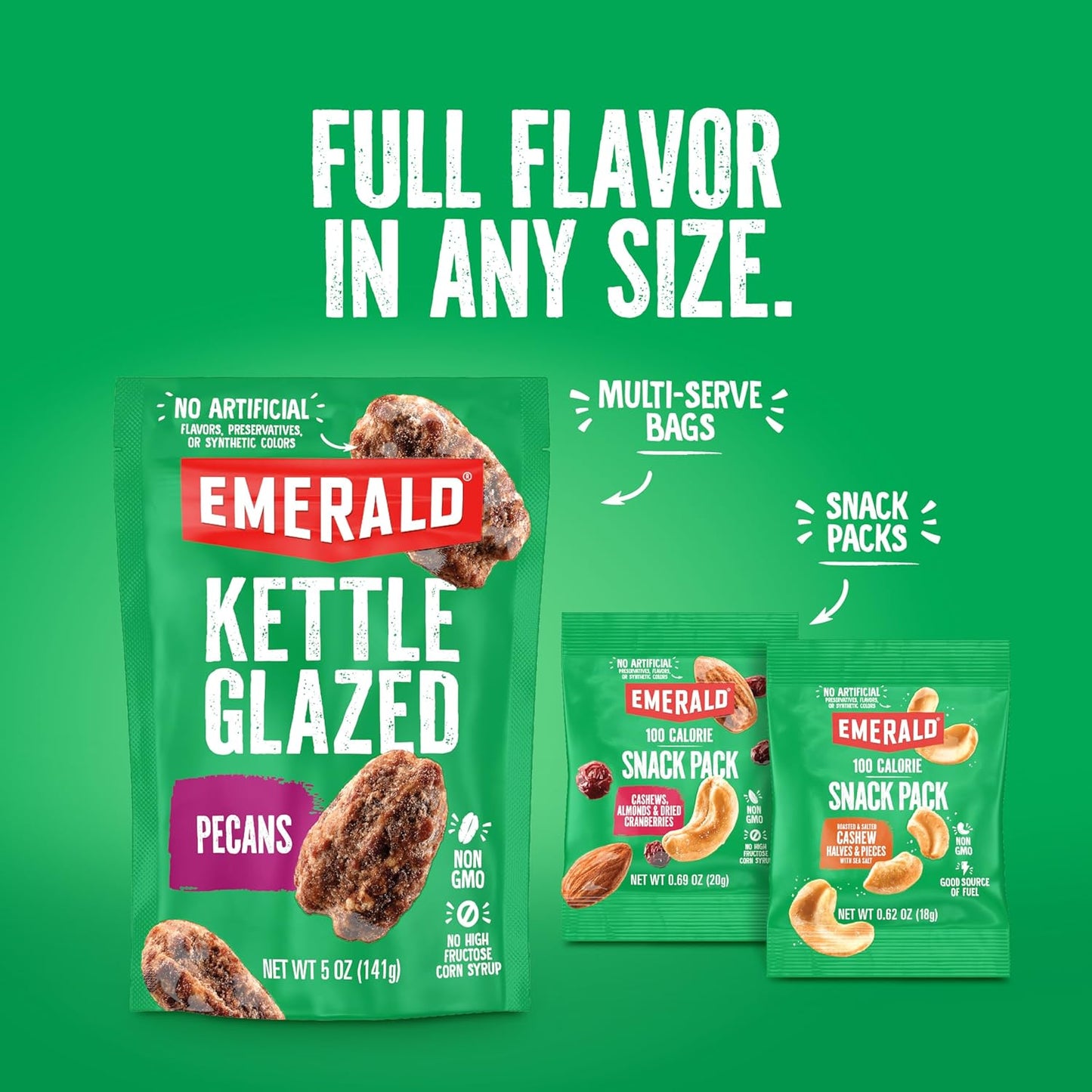 emerald nuts 18ct mixed nuts variety pack 100-calorie individual packs dry roasted almonds natural almonds walnuts roasted salted cashews