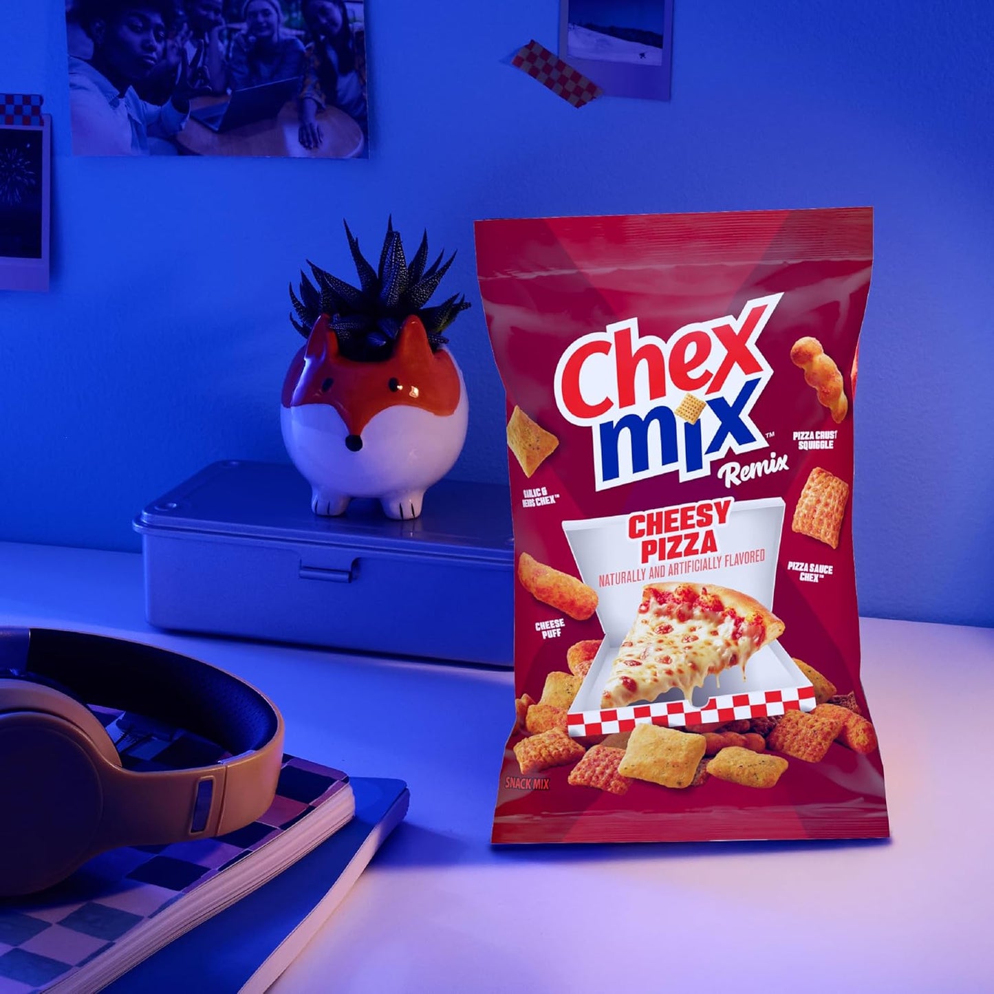 Chex Mix Remix Cheesy Pizza Snack Mix, Snack Bag, Family Size, 11 oz