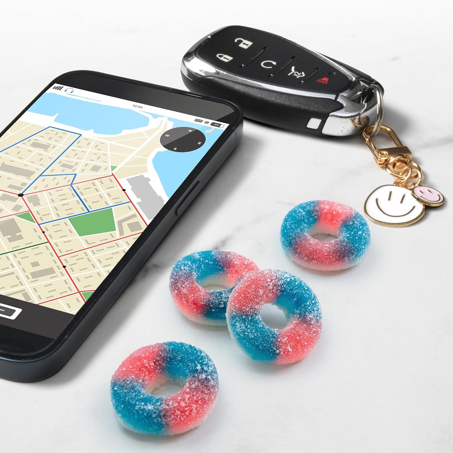 SweeTARTS Halos, Candy, Blue Punch and Strawberries and Cream, Tart and Chewy, Soft and Fluffy, 11 oz