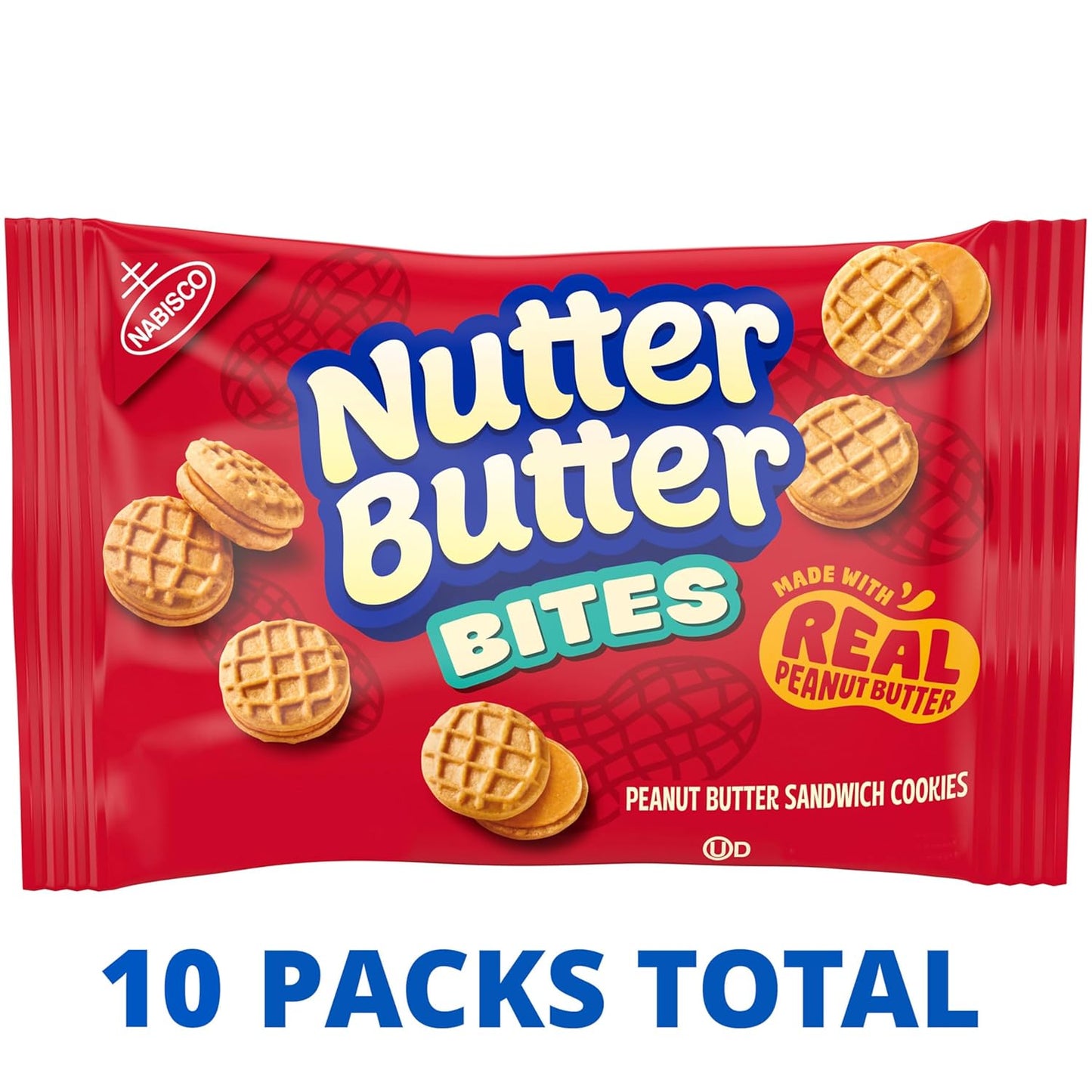 Nutter Butter Bites Peanut Butter Sandwich Cookies, 10 Snack Packs