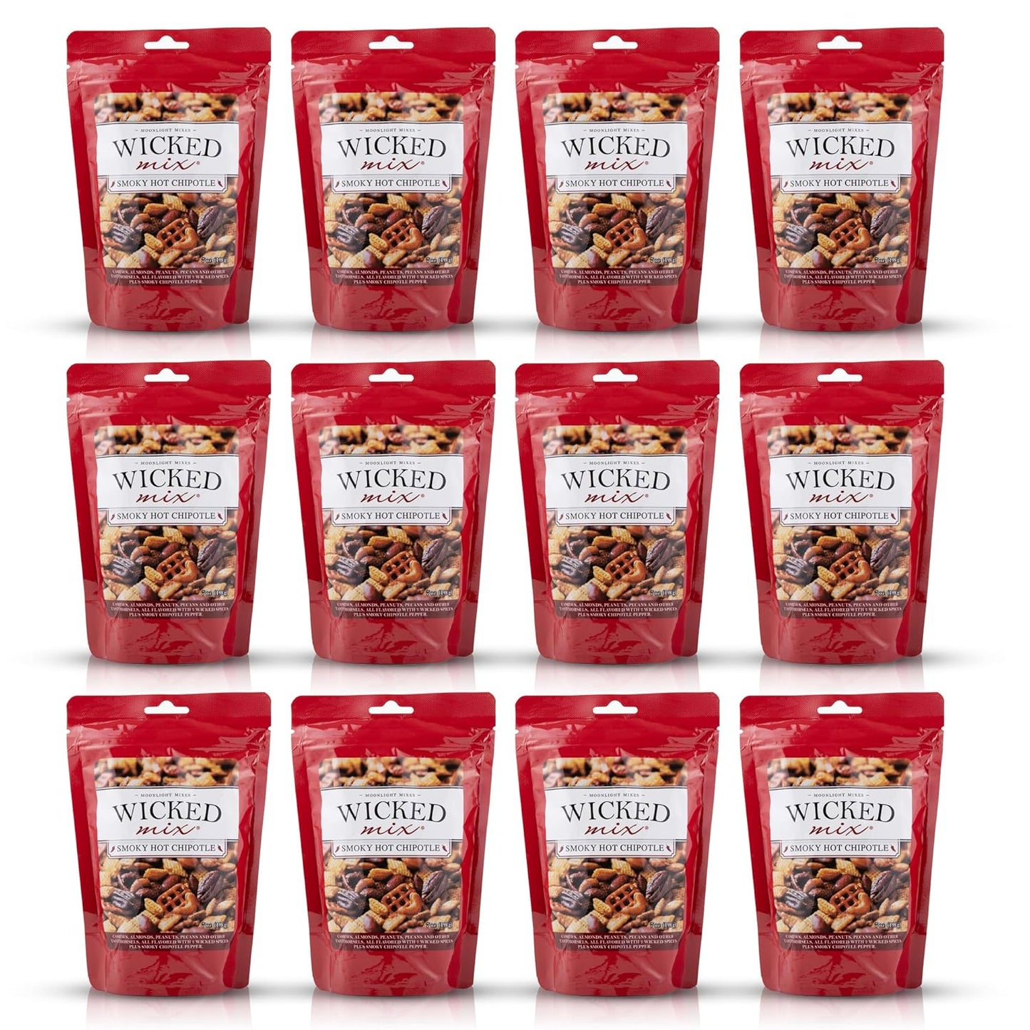 Wicked Mix Snack Mix with Mixed Nuts - Sweet and Salty Snacks Trail Mix Snack Packs with Almonds, Cashews, Pretzels, Pecans - Healthy Snacks Zero Trans Fat in Resealable Bag (Original Mix, Pack of 3)