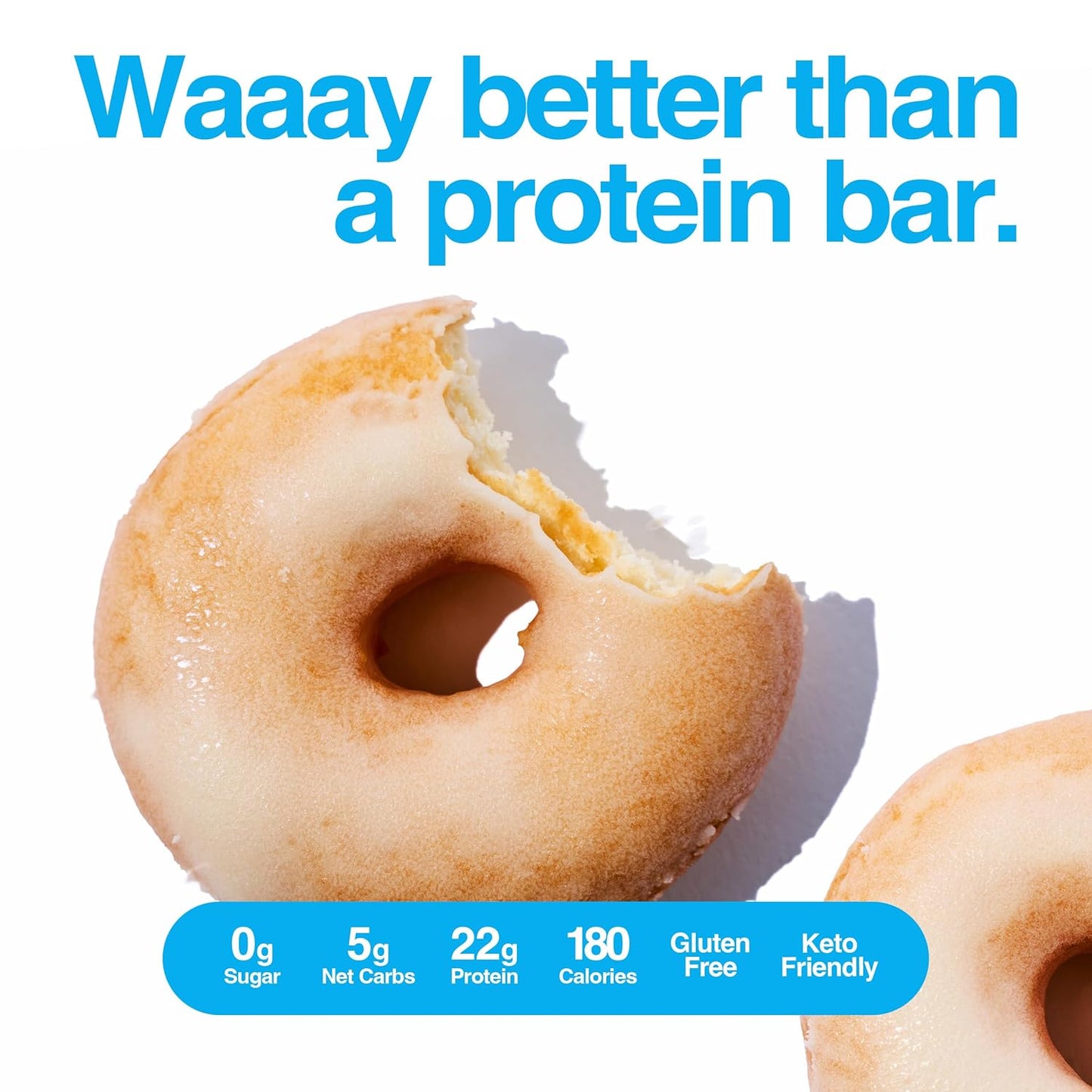 Legendary Foods Protein Donuts - 22g Protein, Glazed Vanilla, Zero Sugar Snack, Gluten Conscious, Low Carb, Keto Suitable, Diabetic and GLP-1 Diets - 8 Pack with Two Donuts per pack