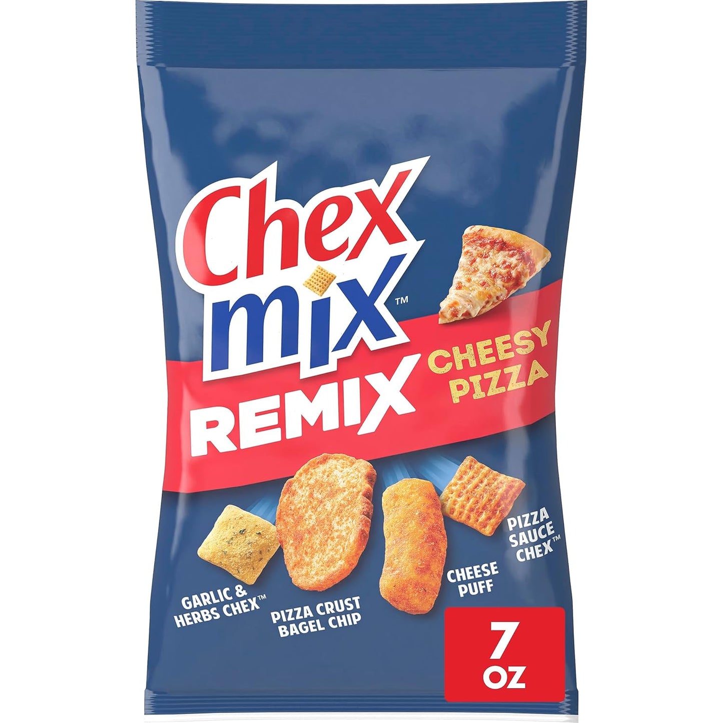 Chex Mix Remix Cheesy Pizza Snack Mix, Snack Bag, Family Size, 11 oz