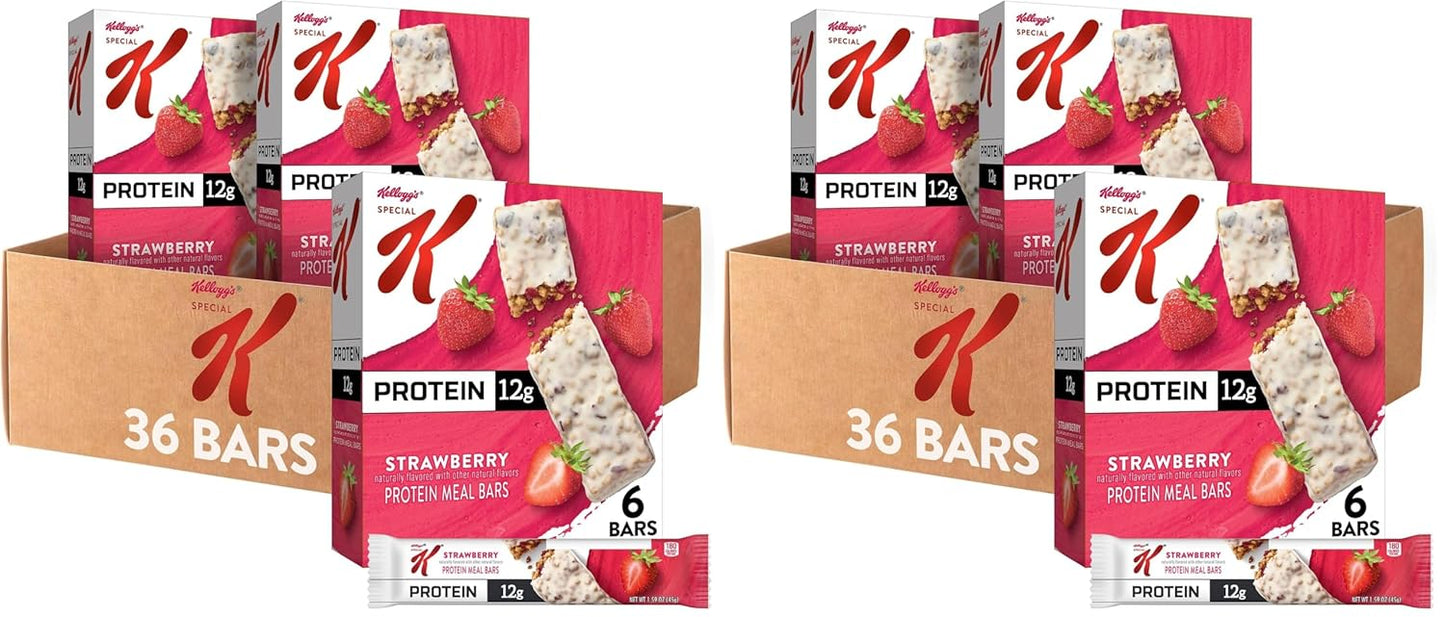 Special K Protein Meal Bars, 12g Protein, Meal Replacement, Strawberry (3 Boxes)