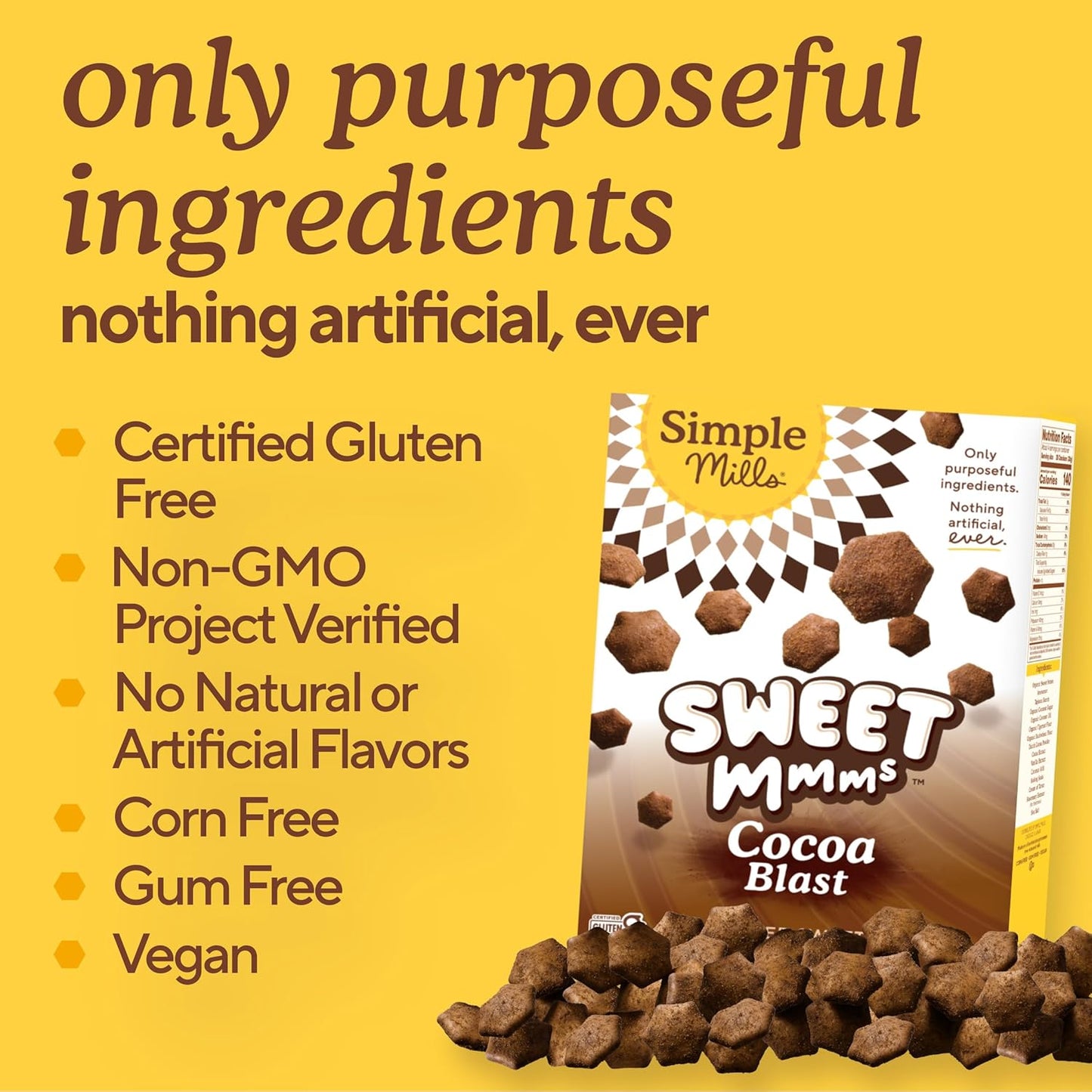 Simple Mills Sweet Mmms Cocoa Blast Bite Sized Baked Sweet Snack Gluten Free Cookies 4 oz (Pack of 1)