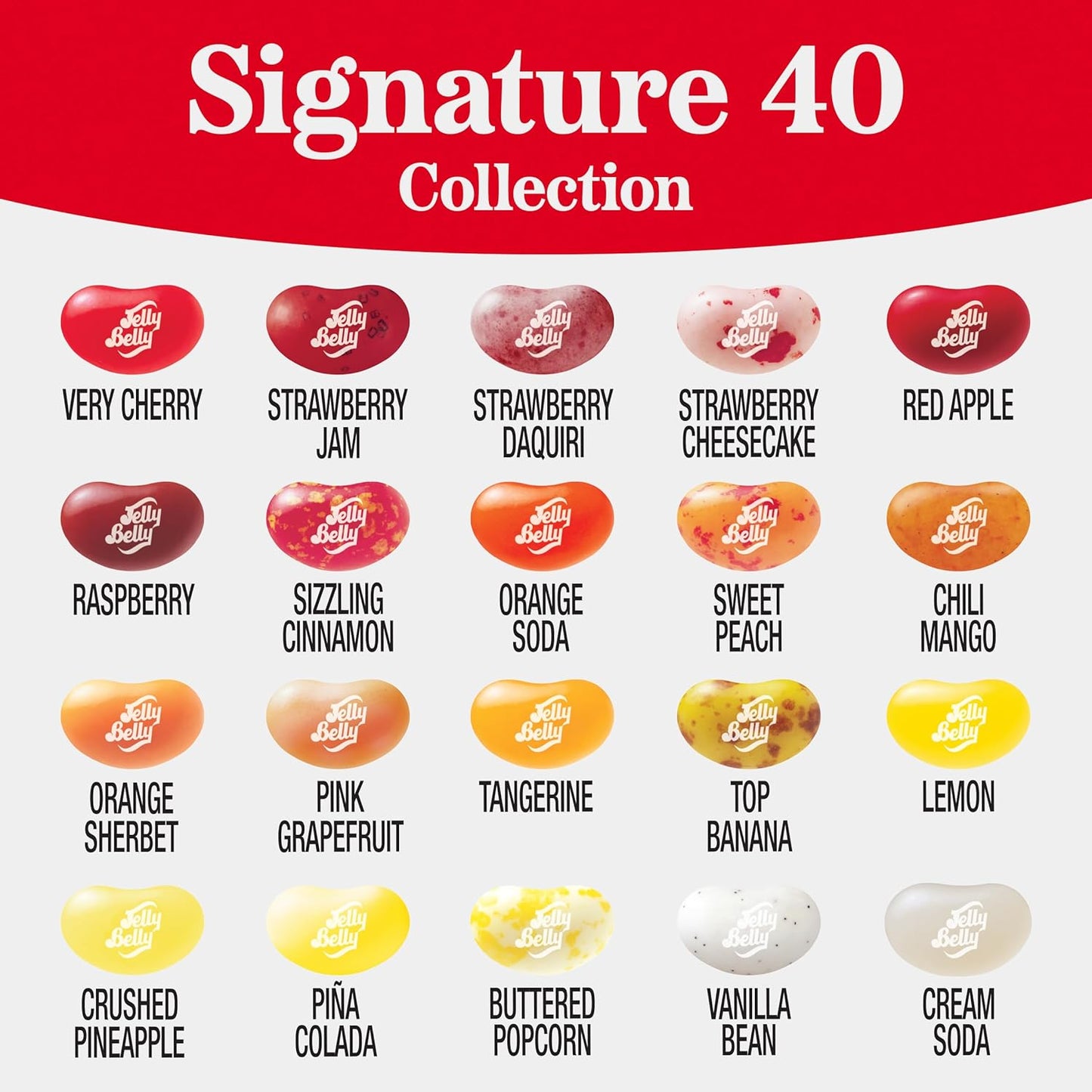 Jelly Belly Signature 40 Jelly Bean Collection - 1 Pound (16 Ounces) Resealable Bag - Genuine, Official, Straight from the Source