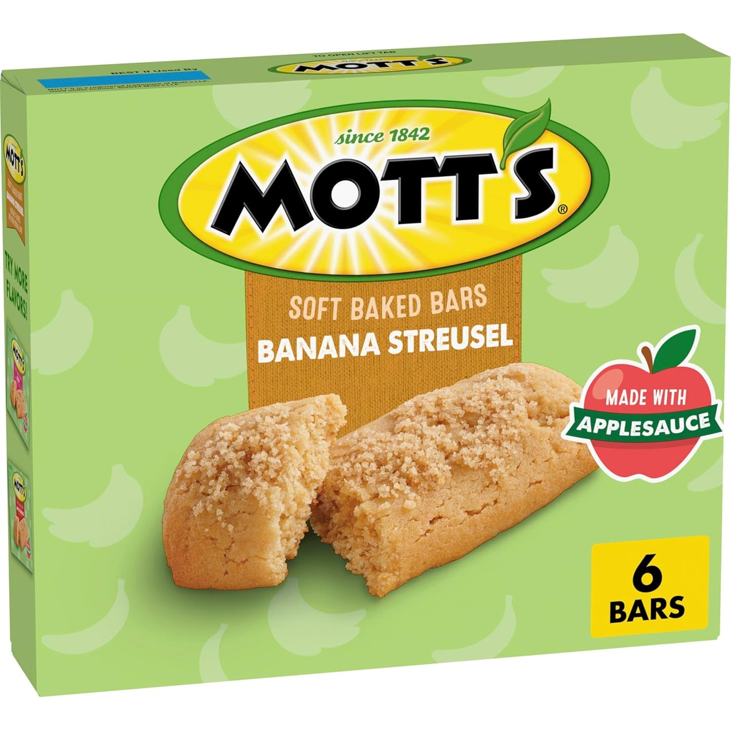 Mott's Soft Baked Bars, Chocolate Chip, Made with Applesauce, 6 Ct, 5.76 oz