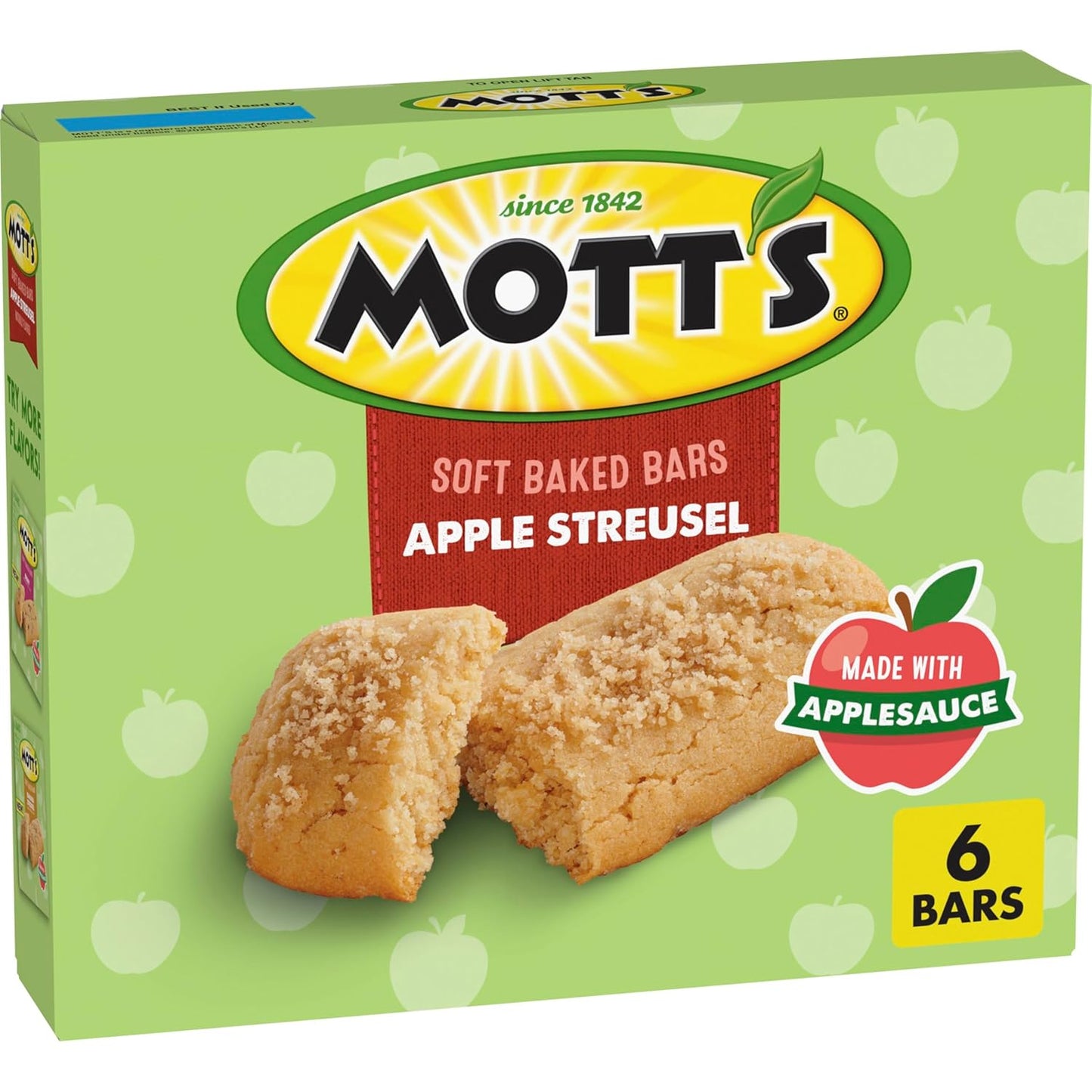 Mott's Soft Baked Bars, Chocolate Chip, Made with Applesauce, 6 Ct, 5.76 oz