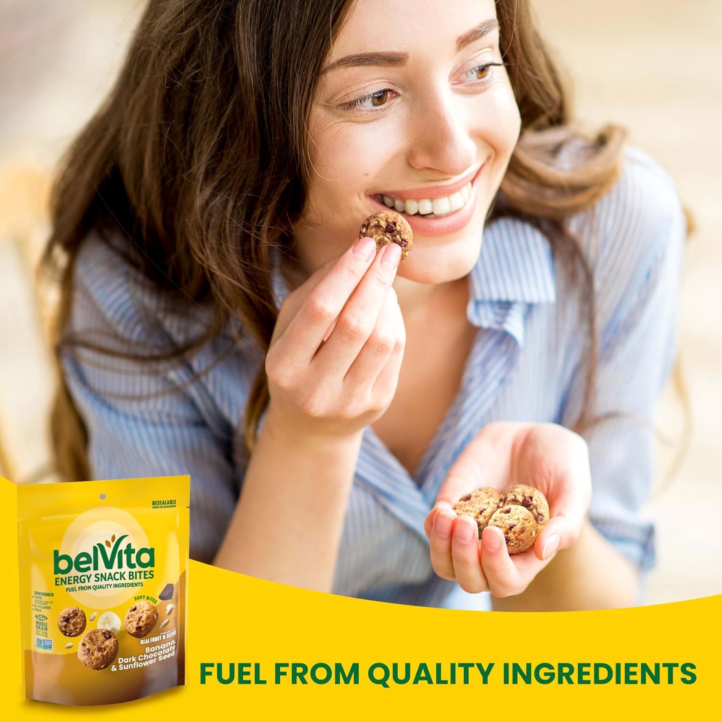 belVita Energy Snack Bites, Banana, Dark Chocolate and Sunflower Seed, 5 oz