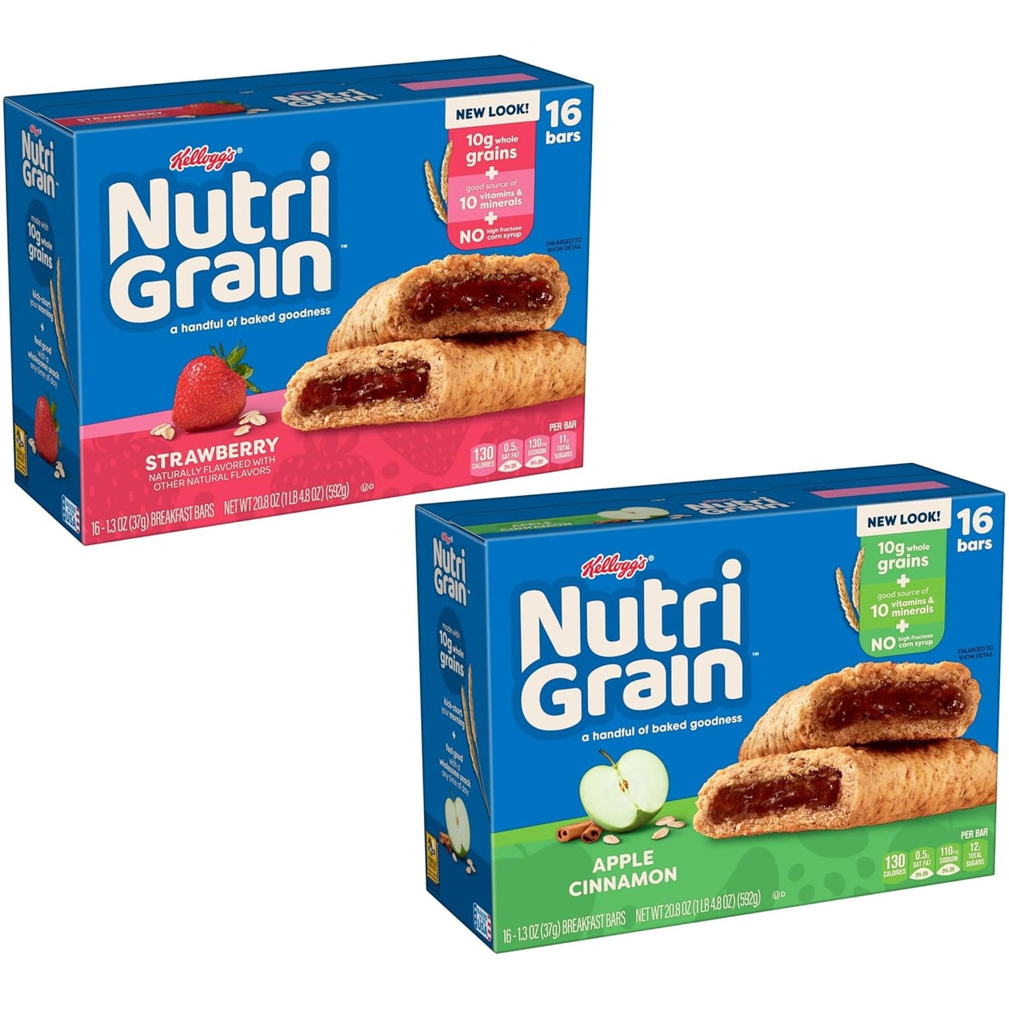 Nutri-Grain Breakfast Bars, 10g Whole Grains, Snack Bars, Variety Pack, 3 Boxes, 48 Count
