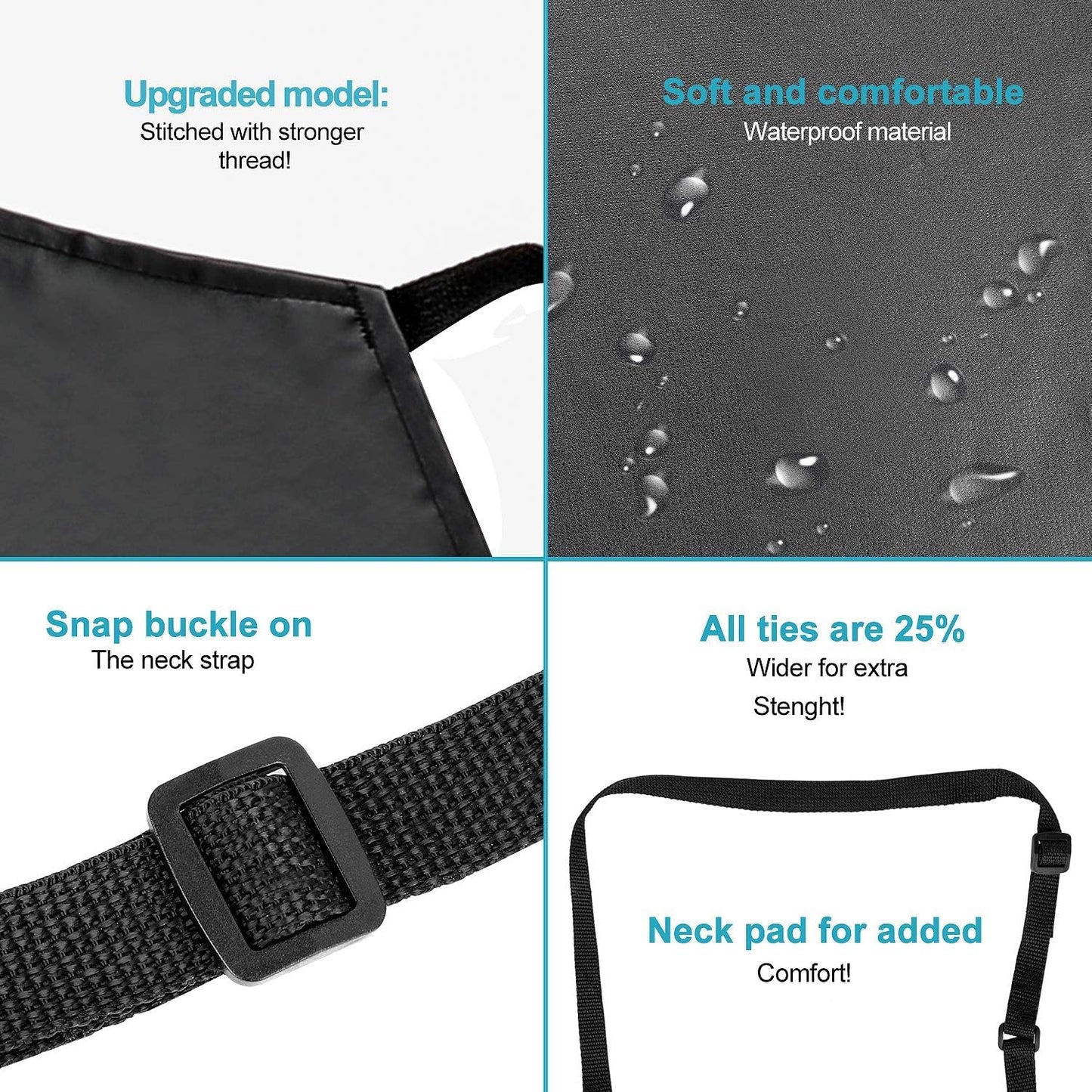 2 Pack Waterproof Rubber Vinyl Apron 40 Inch Chef Aprons for Men Heavy Duty Chemical Work Apron Extra Long Grilling Aprons with Adjustable Bib Apron for Dishwashing Lab Butcher Cooking Kitchen Black