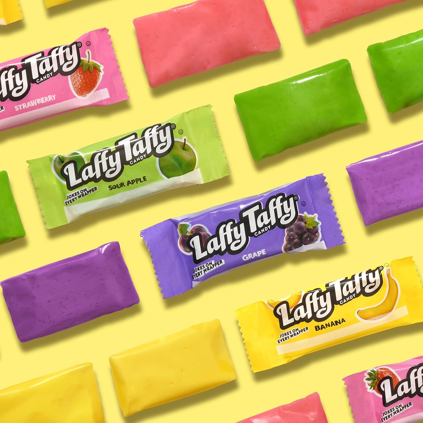 Laffy Taffy Assorted, Mini Bars, Stand Up Bag, Chewy Candy in a Variety of Fruity Flavors, 10 oz