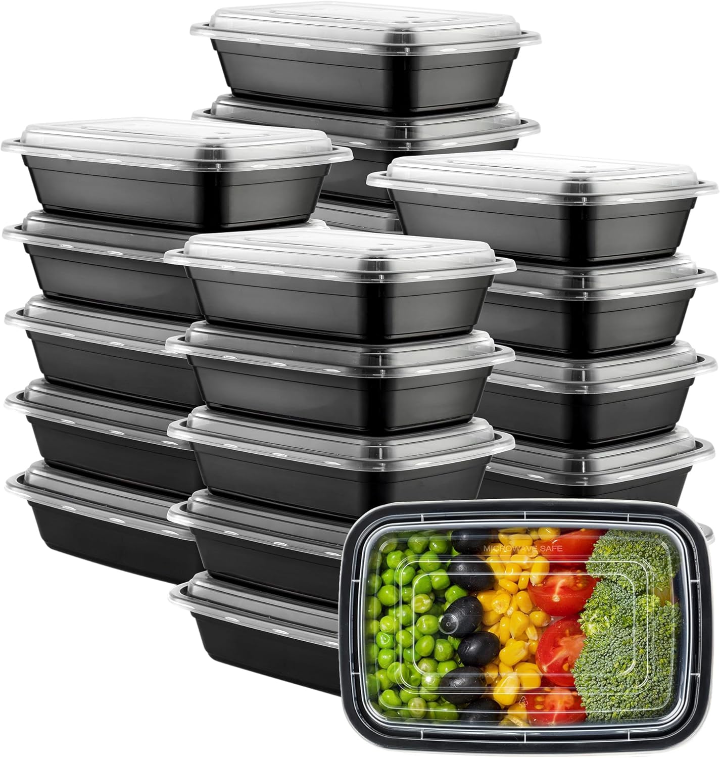 GUSTO [12 oz - 50 Count 1-Compartment Meal Prep Containers with Lids – Reusable, Microwaveable, Dishwasher & Freezer Safe, BPA-Free Food Storage Boxes for Portion Control (Formerly Comfy Package)