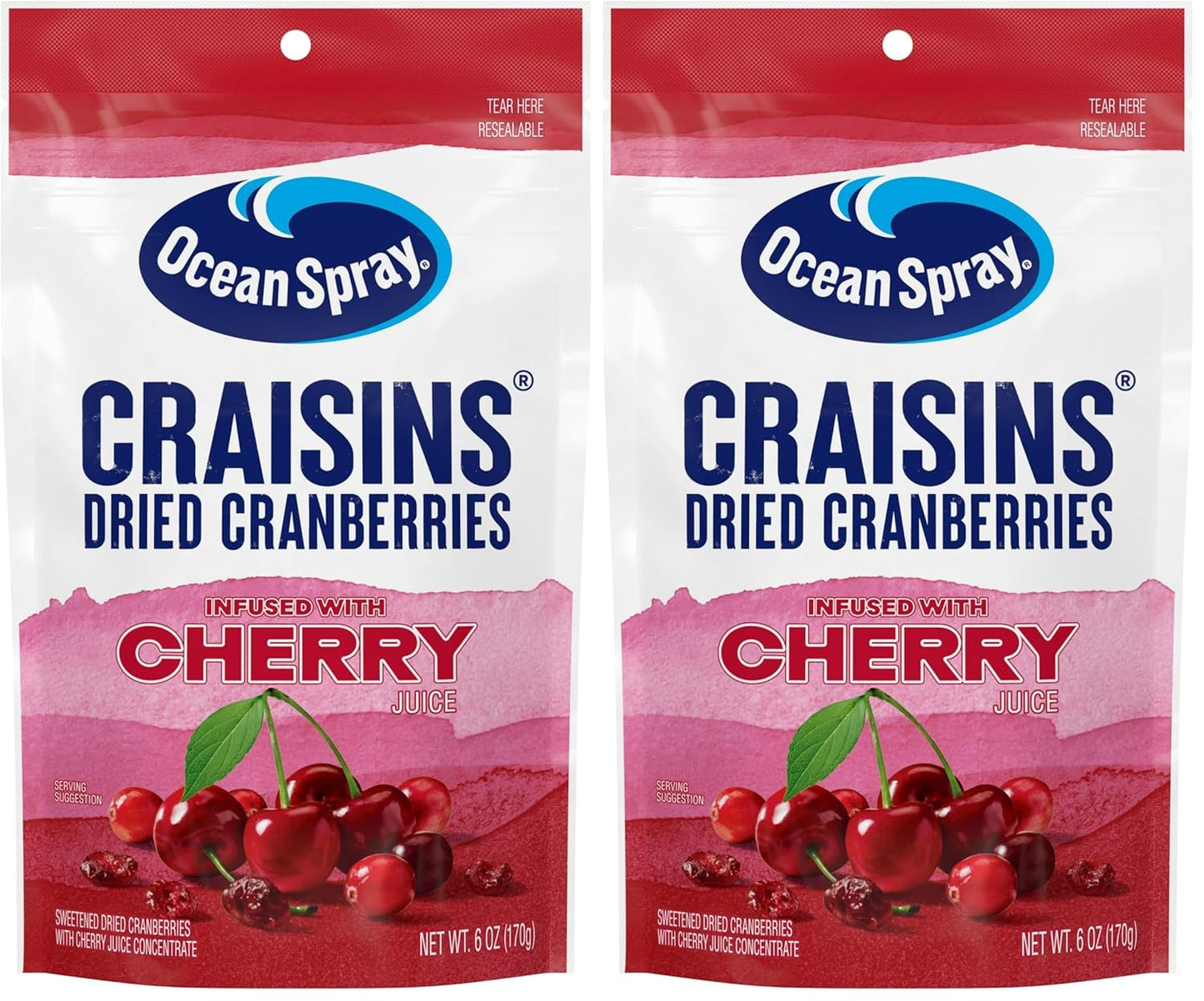 Ocean Spray® Craisins® Sweetened Dried Cranberries, Sour Blueberry Lemon, 6oz Pouch