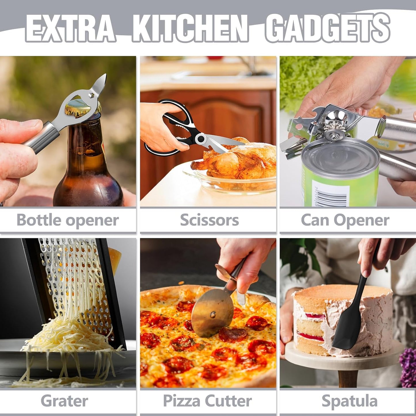 Umite Chef 34‑Piece Silicone Cooking Utensils Set with Holder – Heat‑Resistant Non‑Stick