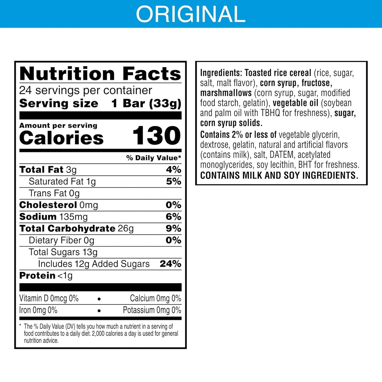 Rice Krispies Treats Homestyle Crispy Marshmallow Squares, Kids Snacks, Snack Bars, Original, 27.9oz Box (24 Bars)