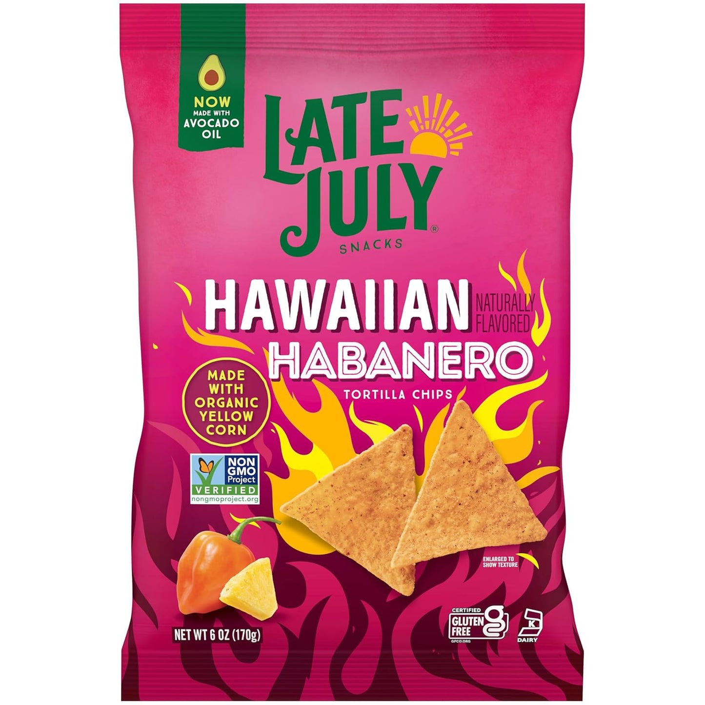 LATE JULY Snacks Nacho Cheese Tortilla Chips, 6 Oz Bag