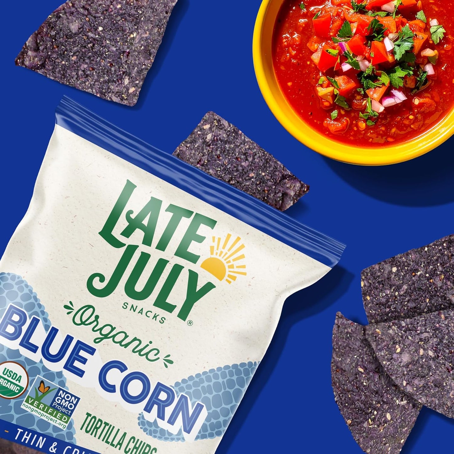Late July Blue Corn Organic Tortilla Chips, 10.1 Oz Bag