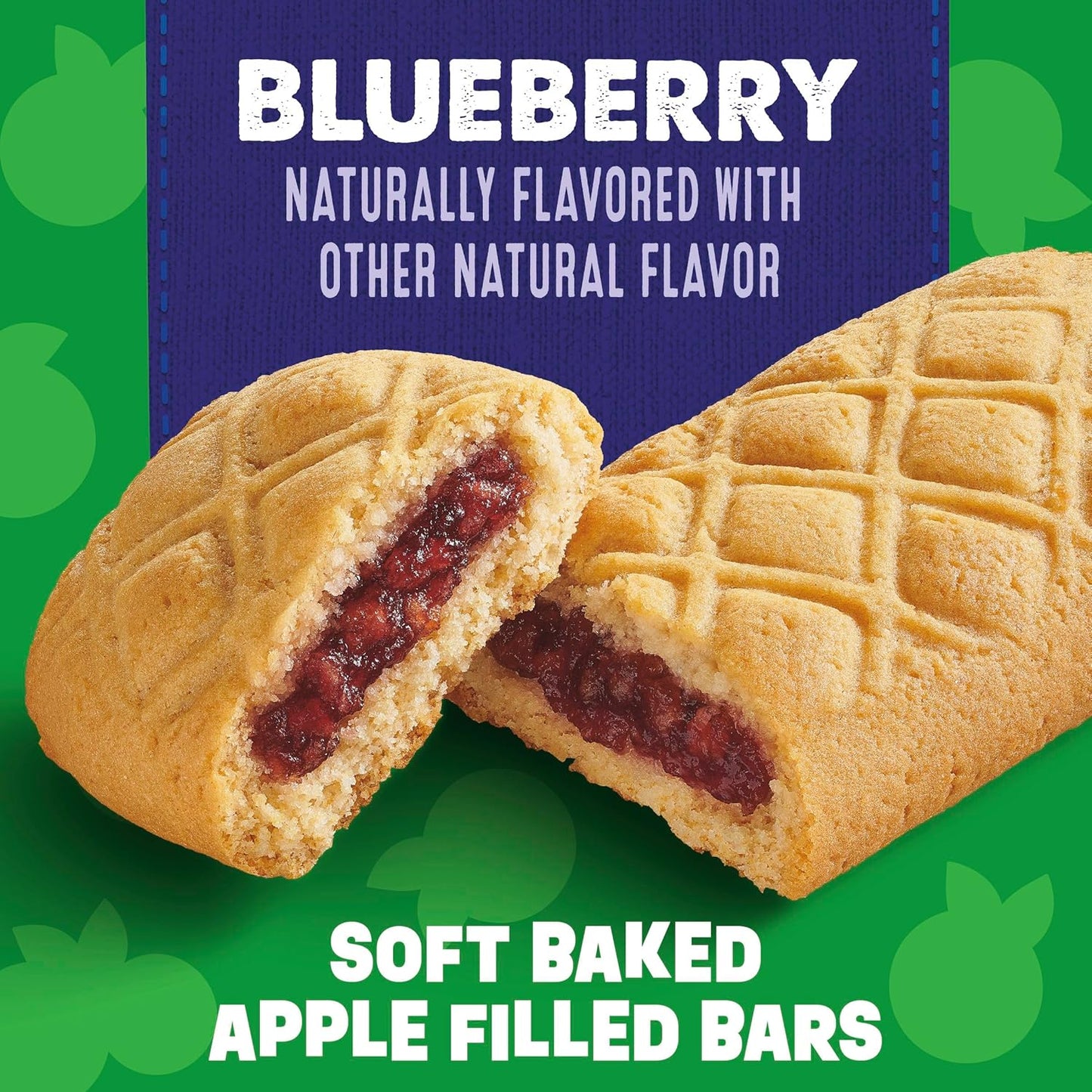 Mott's Soft Baked Apple Filled Bars, Blueberry Flavor Snacks, Made with Real Fruit, 5 Ct, 6.55 oz