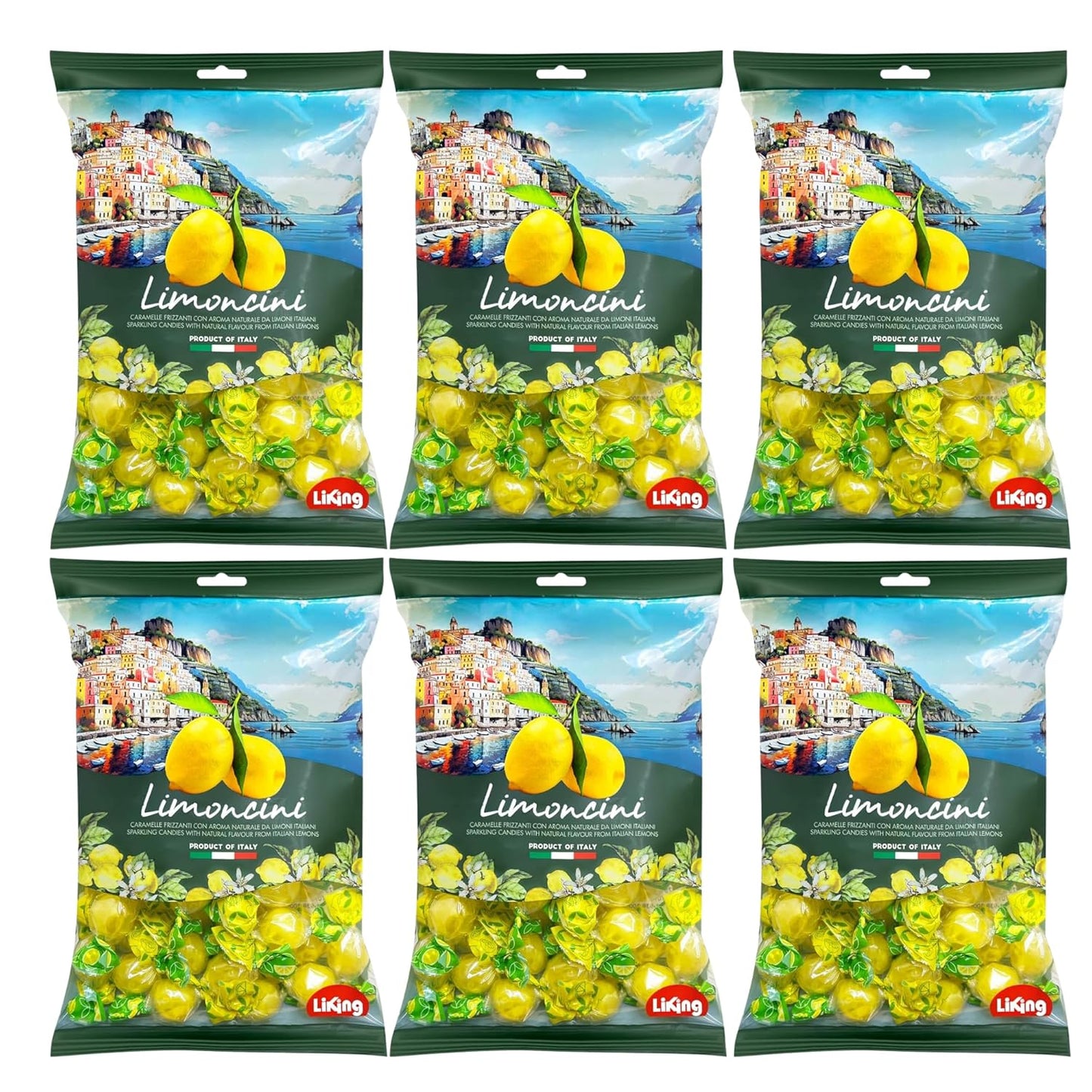 Sanniti Limoncini Frizzanti Candy | Sparkling Candies with Natural Flavor Made with Italian Lemons | 6.17 Ounce Bag