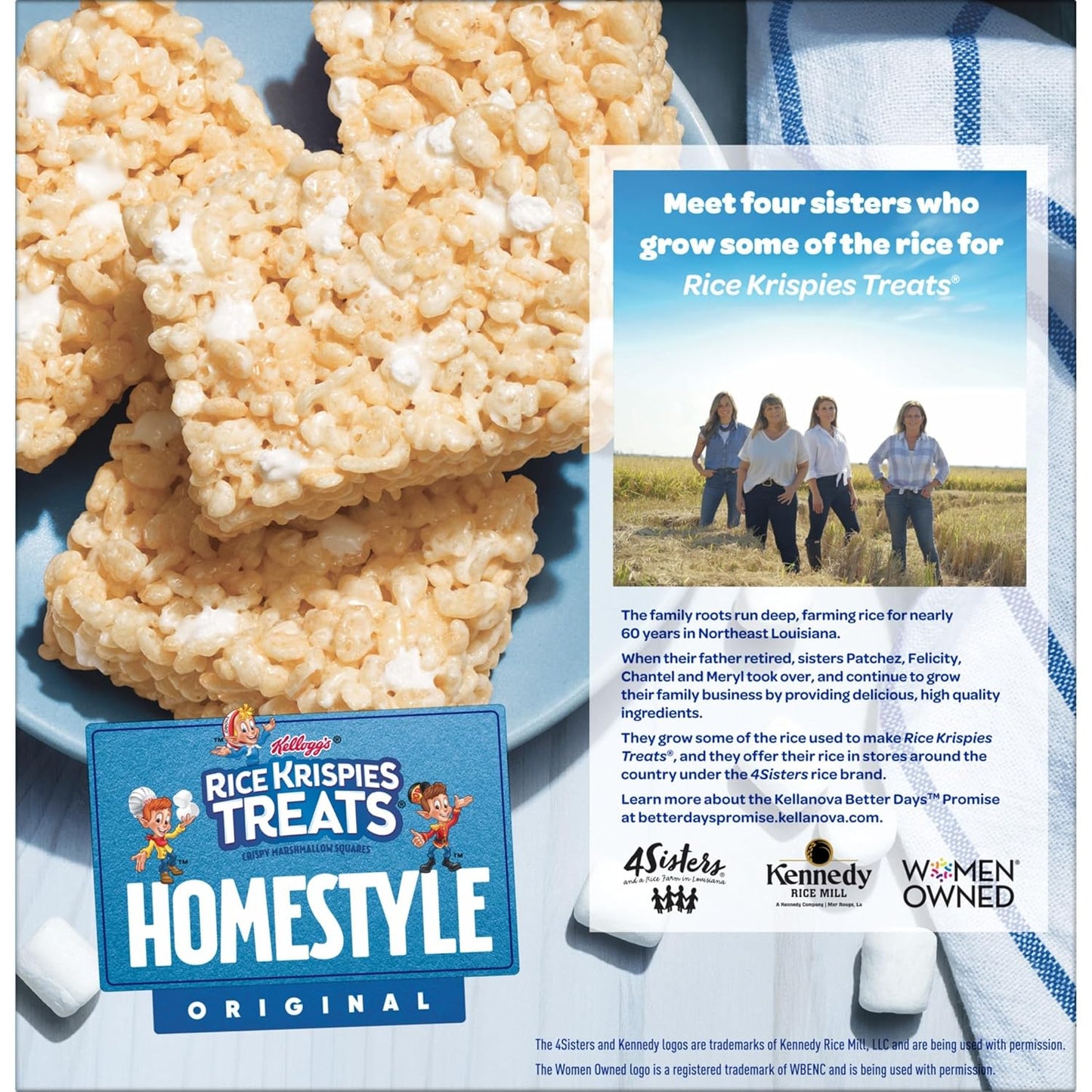 Rice Krispies Treats Homestyle Crispy Marshmallow Squares, Kids Snacks, Snack Bars, Original, 27.9oz Box (24 Bars)