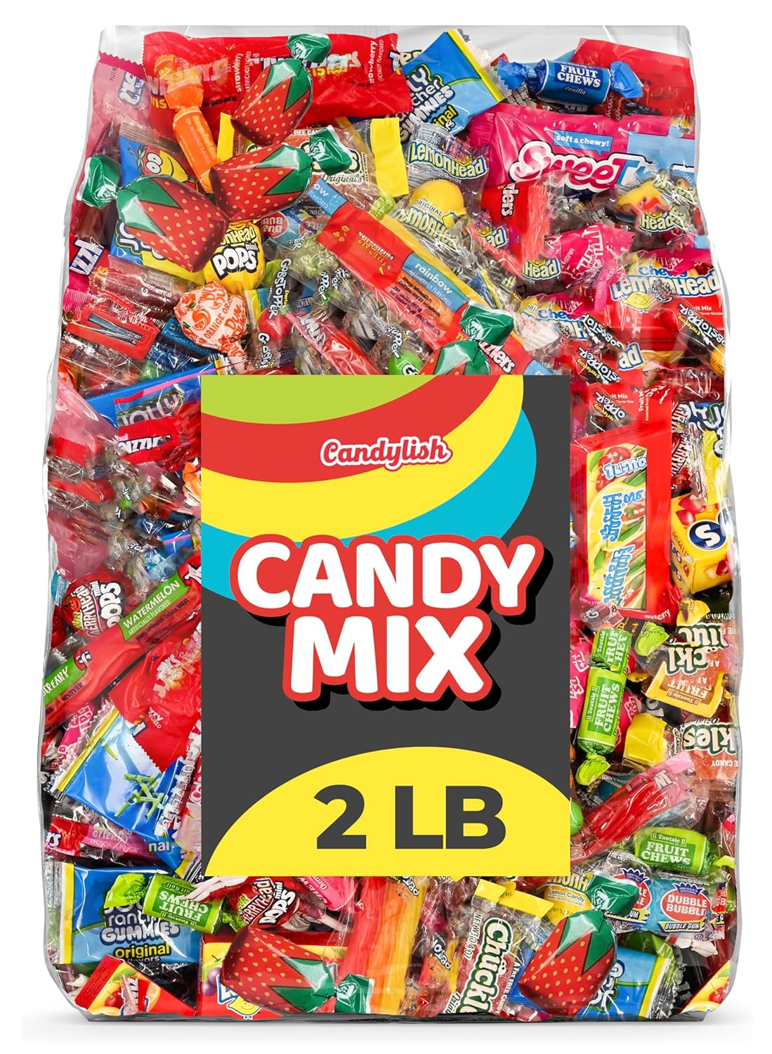 Candylish Candy Mix Variety Pack, 2 lb. Bulk Bag, Individually Wrapped Assorted Big Bag of Candy for Parties, PiΓ±ata Stuffers, Kids Treats, Office Candy Bowl and Birthday Favors
